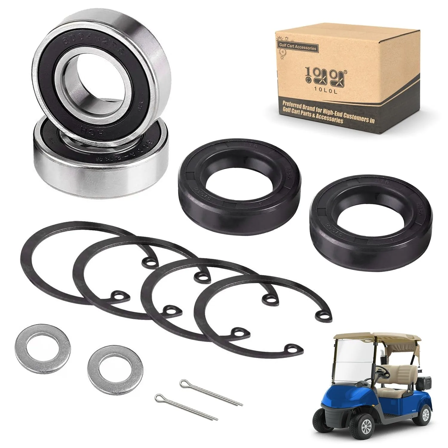 10L0L Rear Axle Bearing and Seal Kit for E-Z-GO