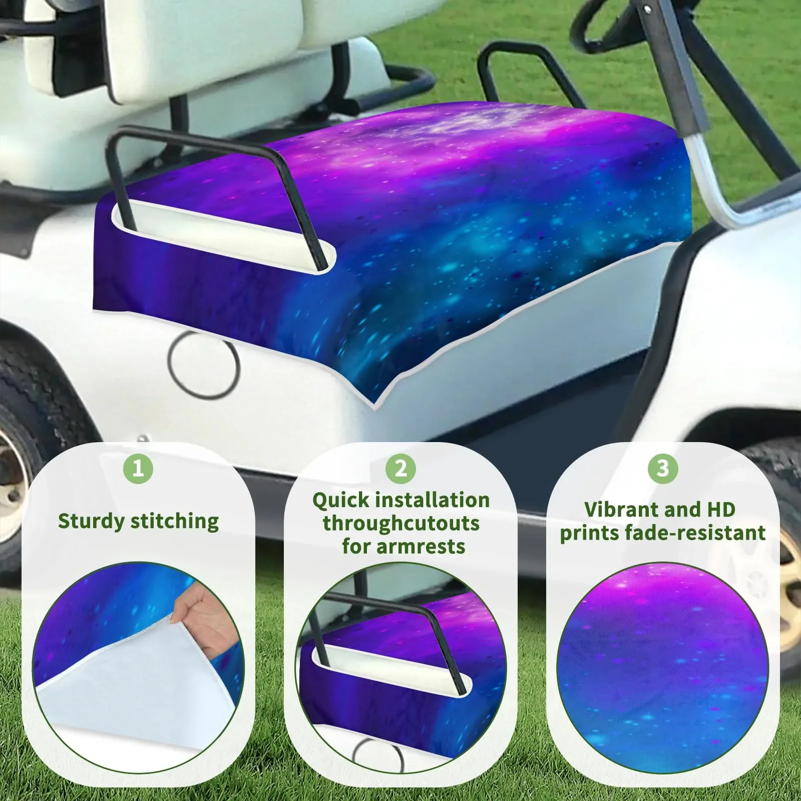 Tiveruda Golf Cart Seat Cover for Double Seats image 3