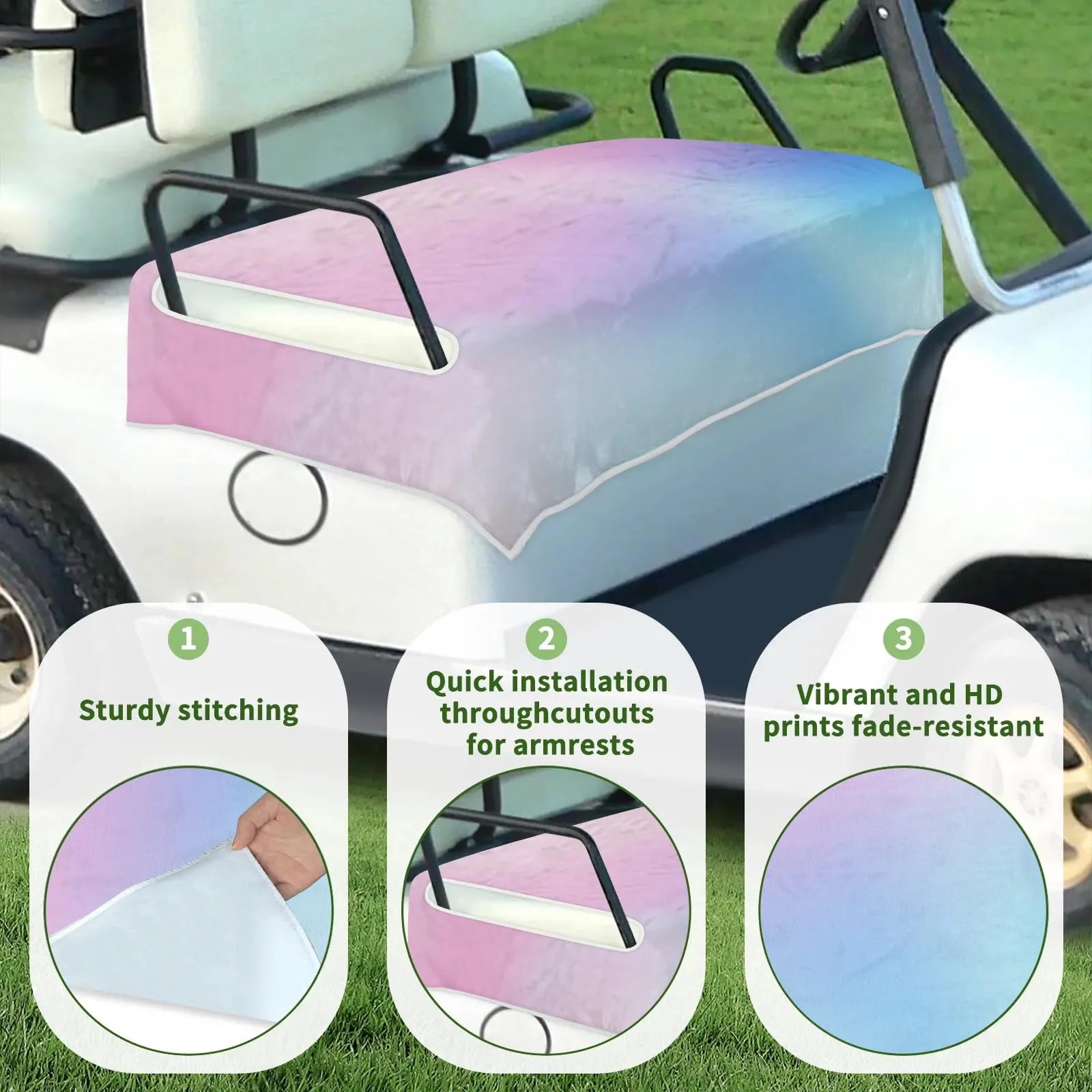 Tiveruda Golf Cart Seat Cover for Double Seats, 51 x 31 in image 3