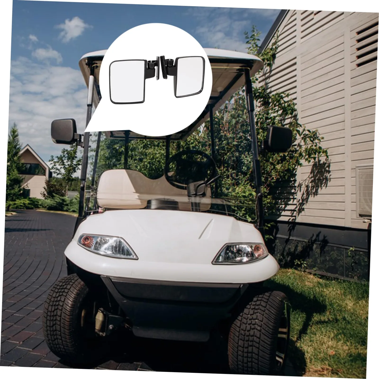Cabilock Golf Cart Rear View Mirrors, Black Plastic image 2
