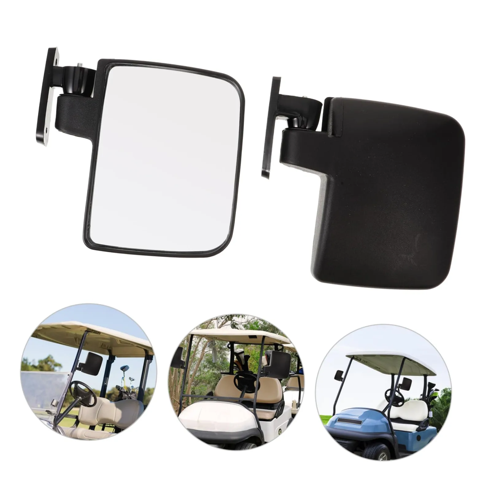Cabilock Golf Cart Rear View Mirrors, Black Plastic image 3