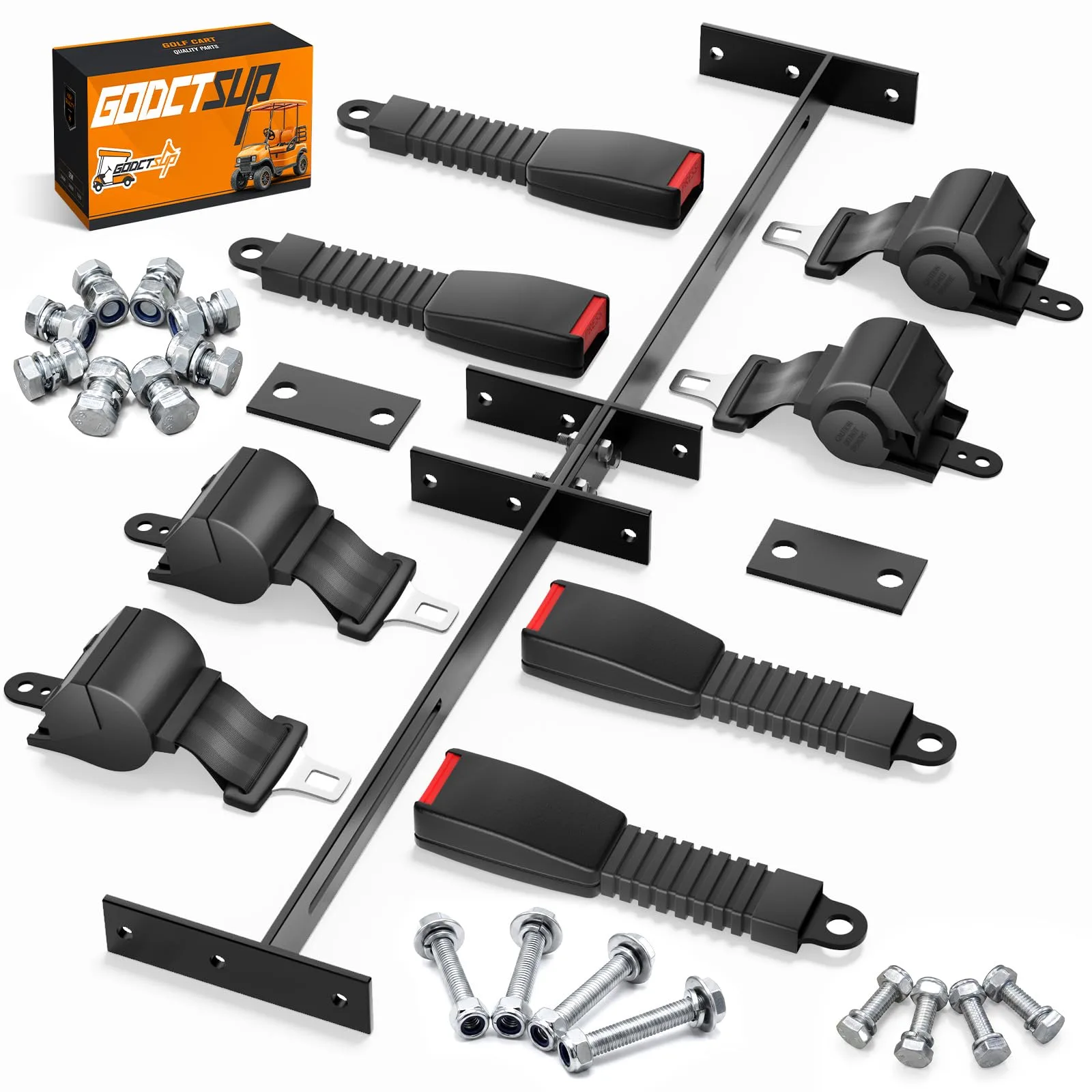 GODCTSUP 4-Seat Golf Cart Retractable Seat Belt Kit