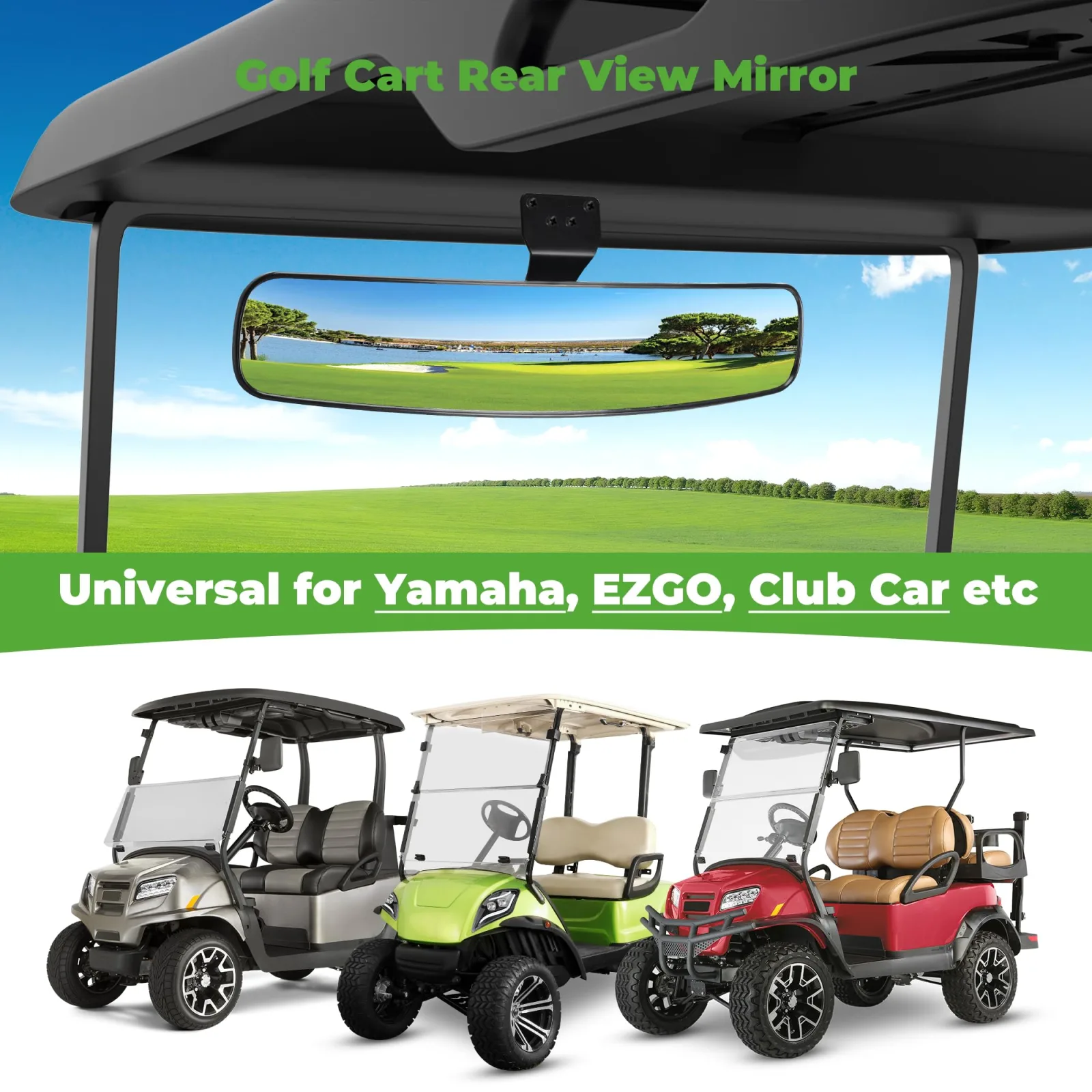 10L0L 16.5-Inch Golf Cart Rear View Mirror image 4