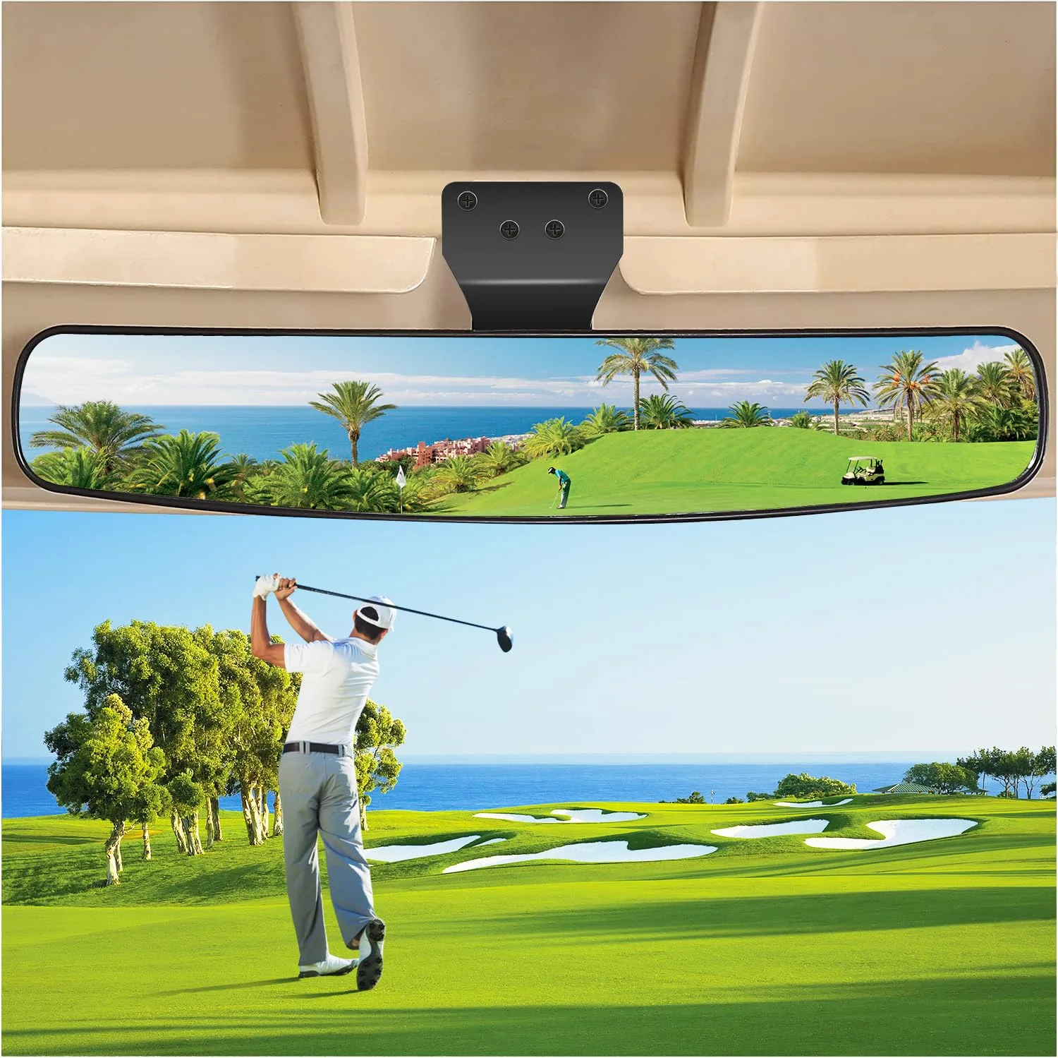 10L0L 16.5-Inch Golf Cart Rear View Mirror