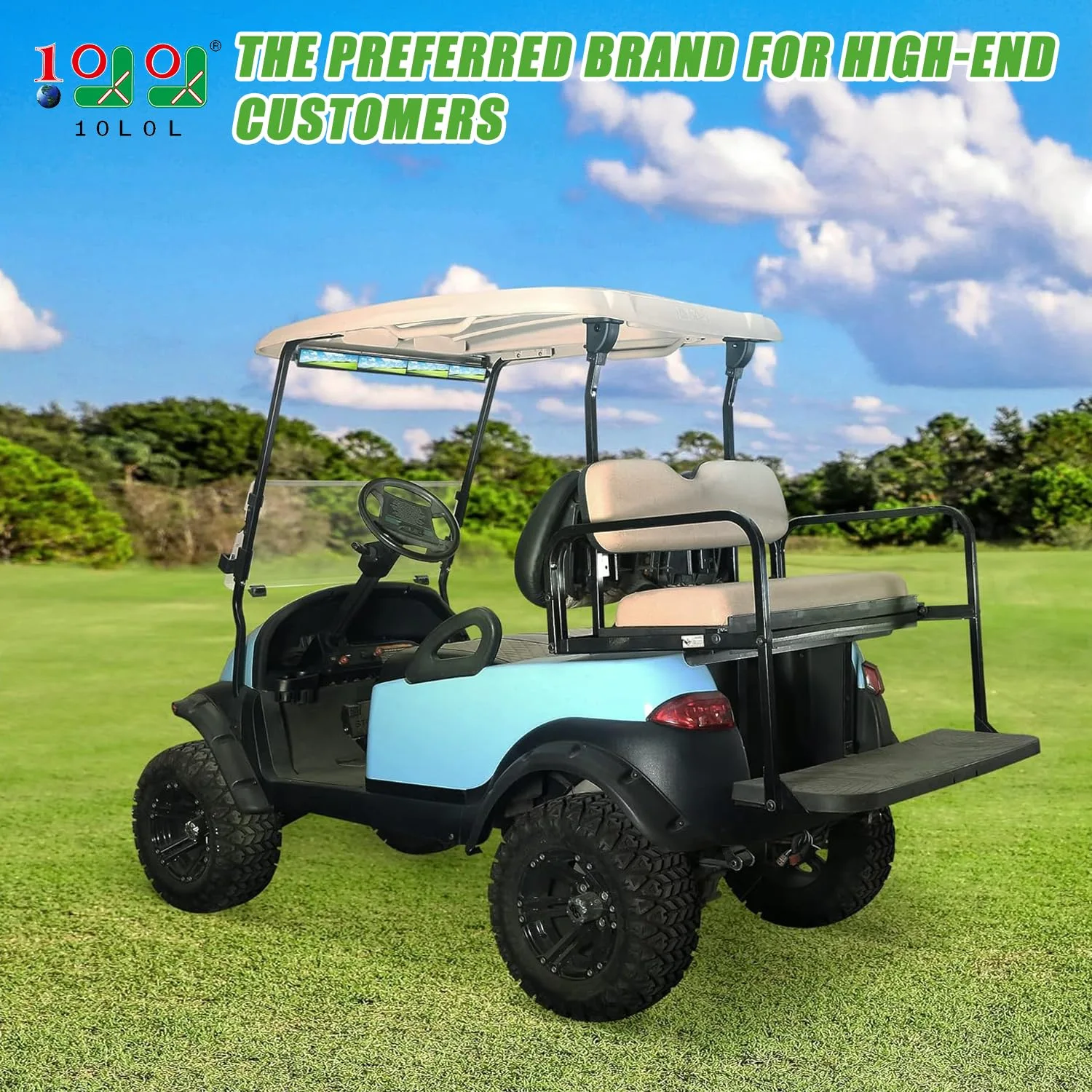 10L0L 4-Panel Rear View Mirror for Golf Carts image 2
