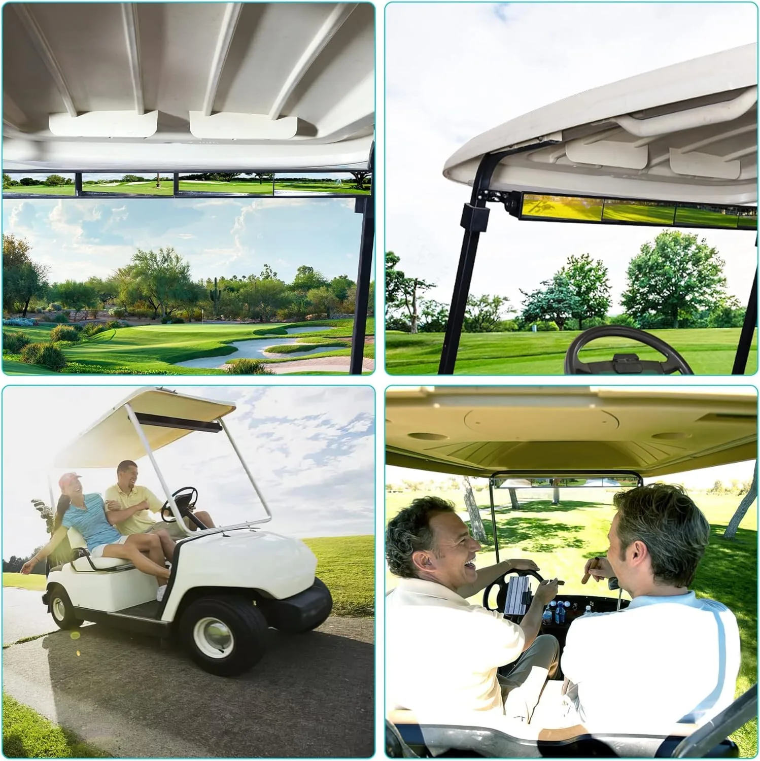 10L0L 4-Panel Rear View Mirror for Golf Carts image 3