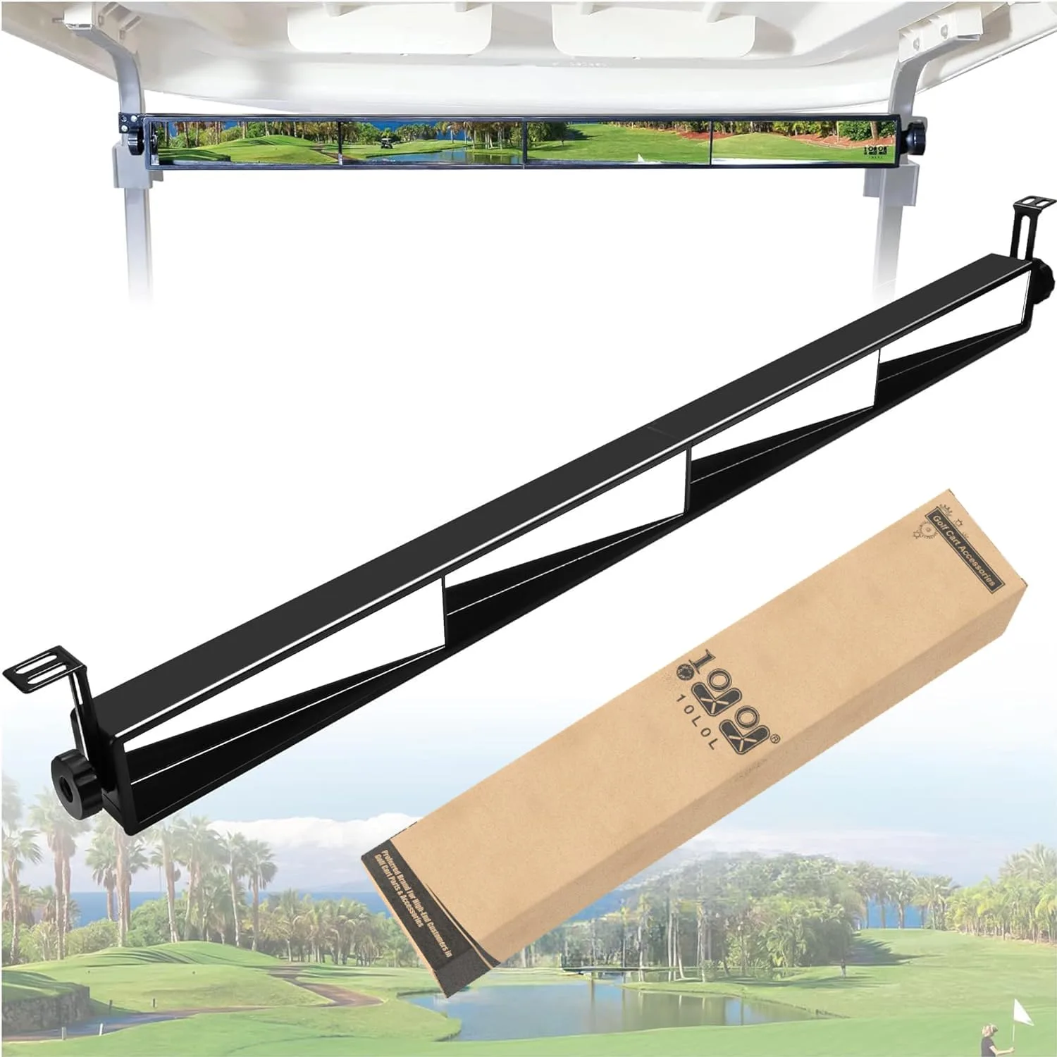 10L0L 4-Panel Rear View Mirror for Golf Carts
