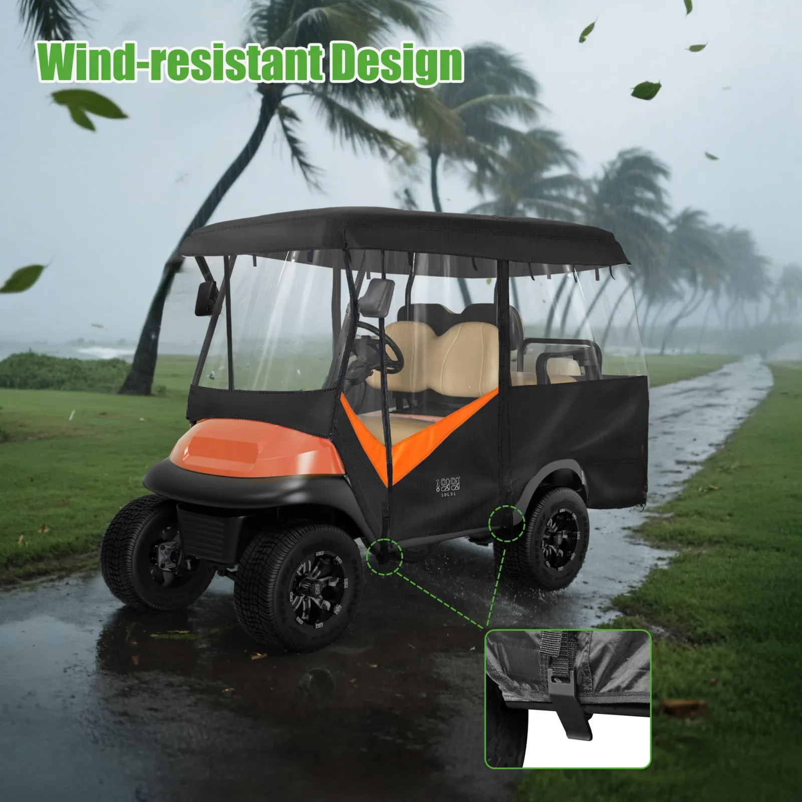 10L0L 4-Passenger Golf Cart Enclosure, 86-Inch Roof image 3