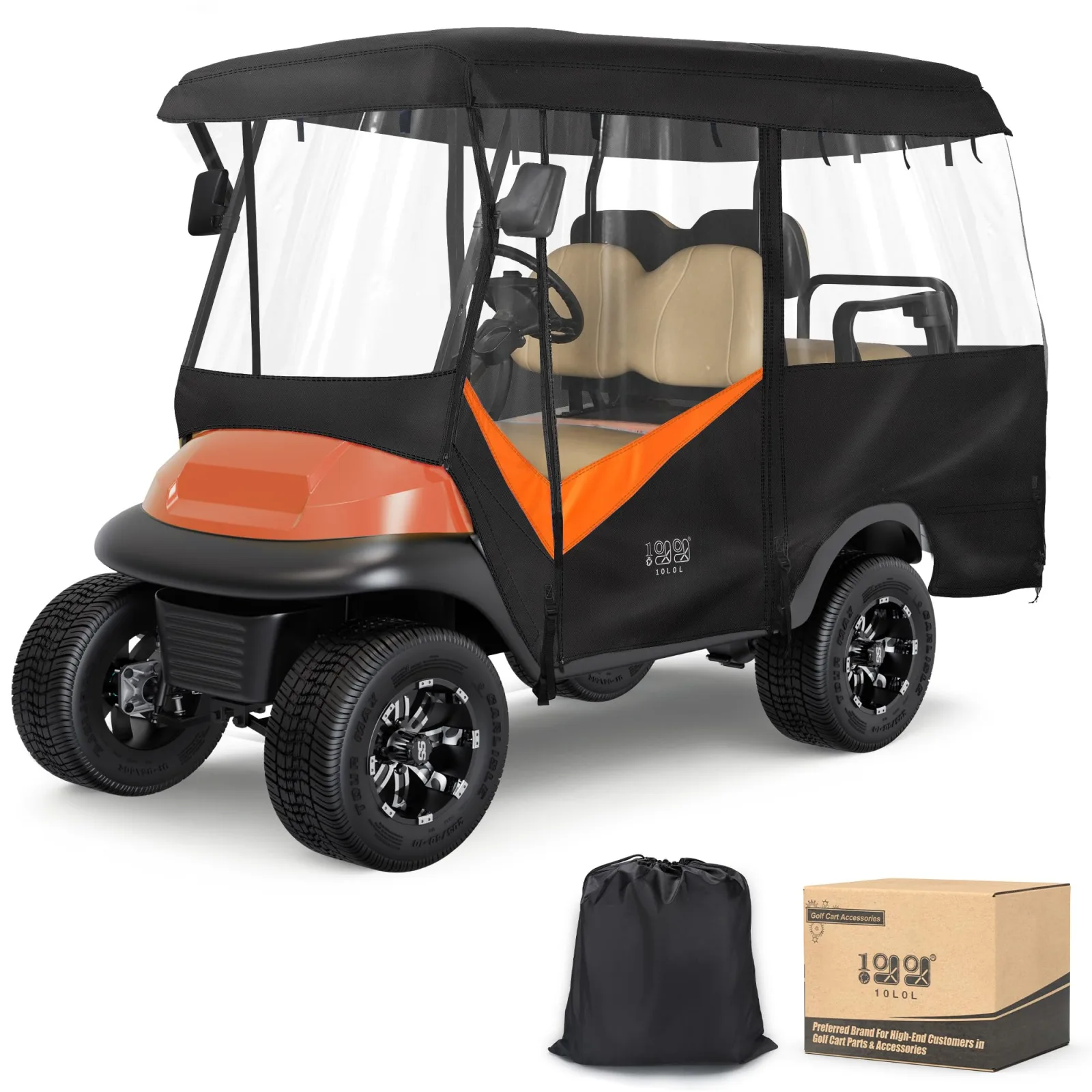 10L0L 4-Passenger Golf Cart Enclosure, 86-Inch Roof