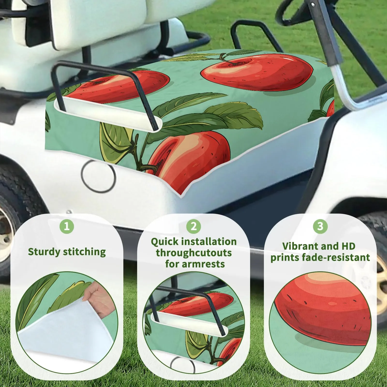Tiveruda Golf Cart Seat Cover for Double Seats image 3