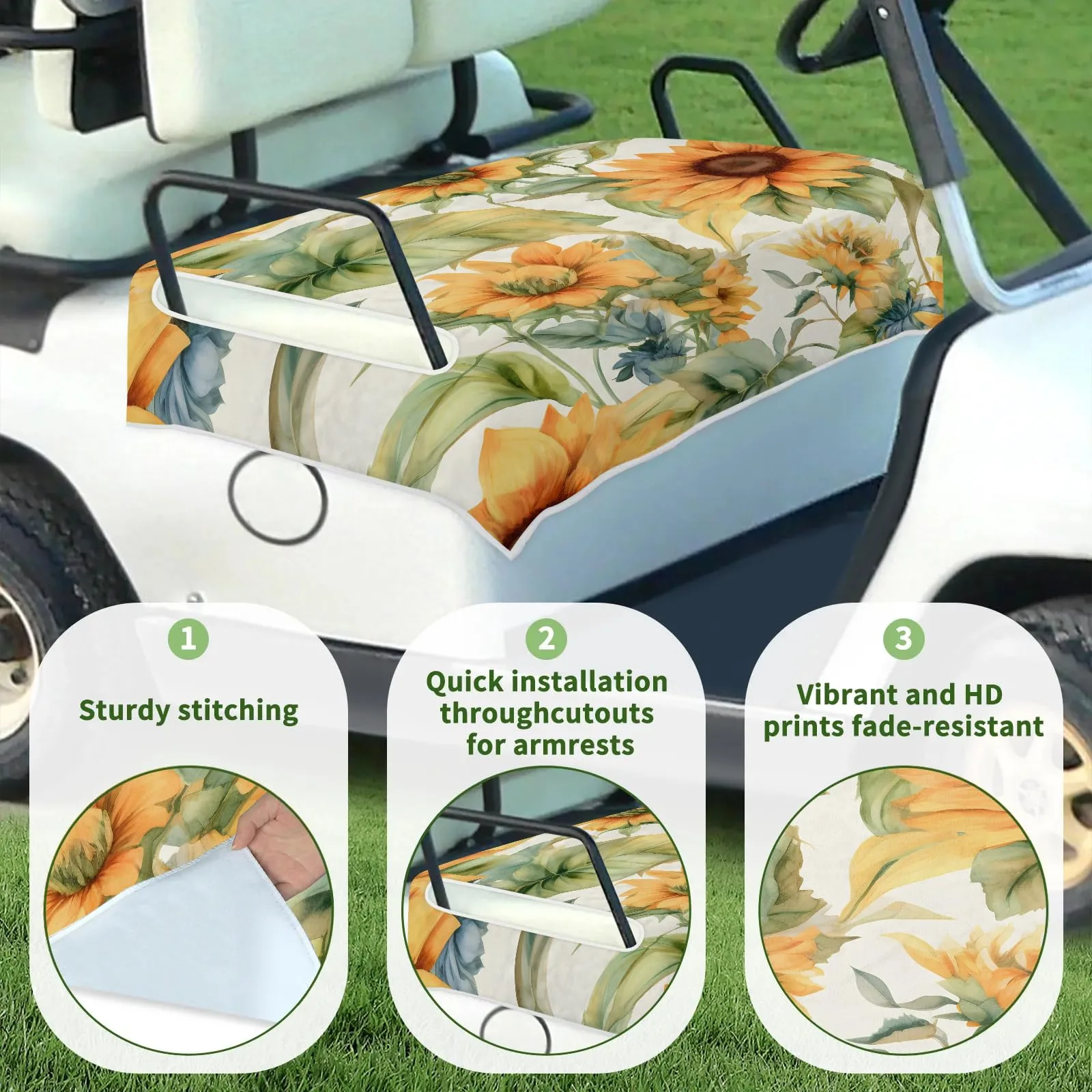 Tiveruda Golf Cart Seat Cover for Double Seats, 51 x 31 in image 3