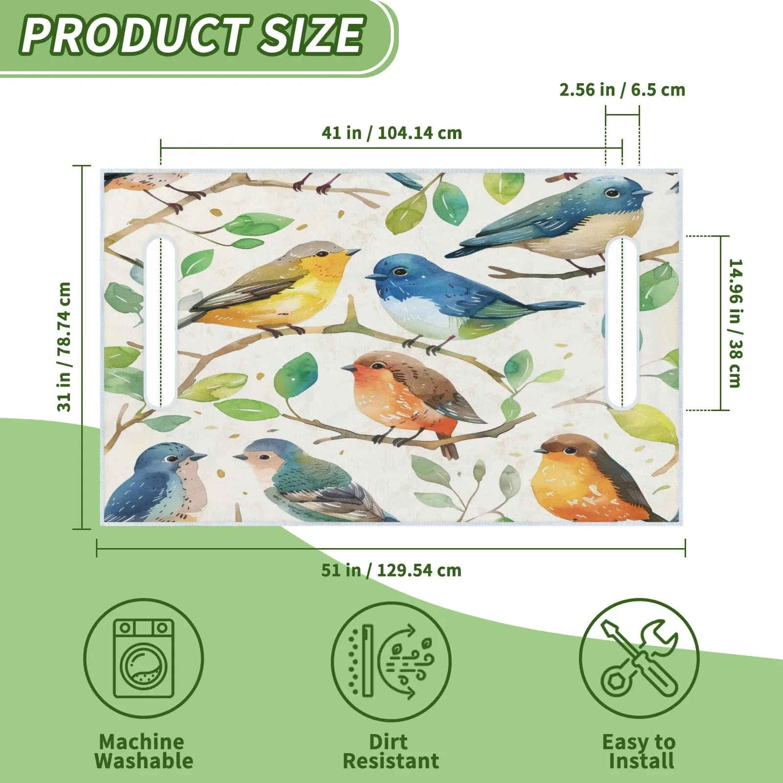 Tiveruda Farmhouse Birds Golf Cart Seat Cover image 2