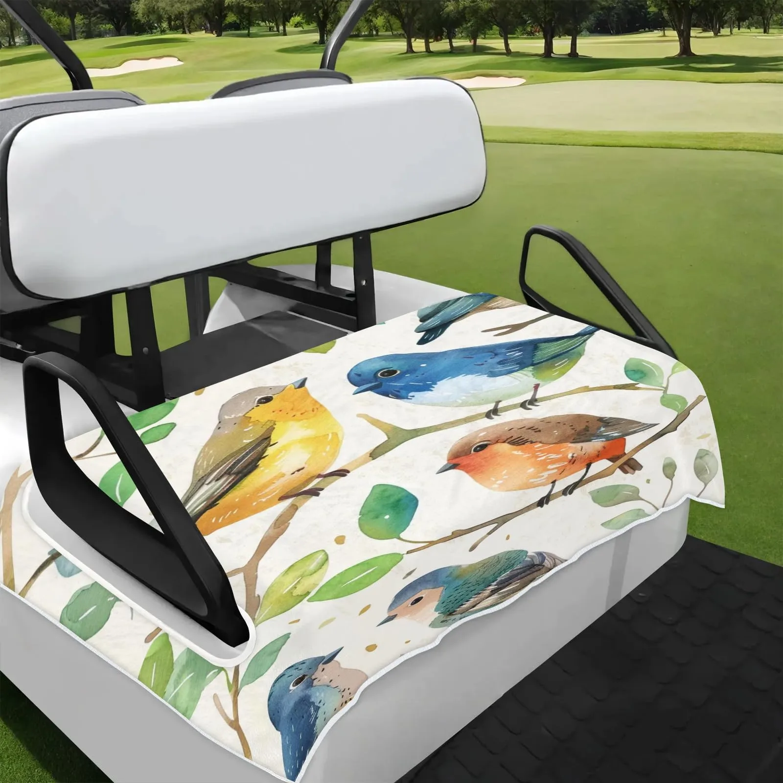 Tiveruda Farmhouse Birds Golf Cart Seat Cover