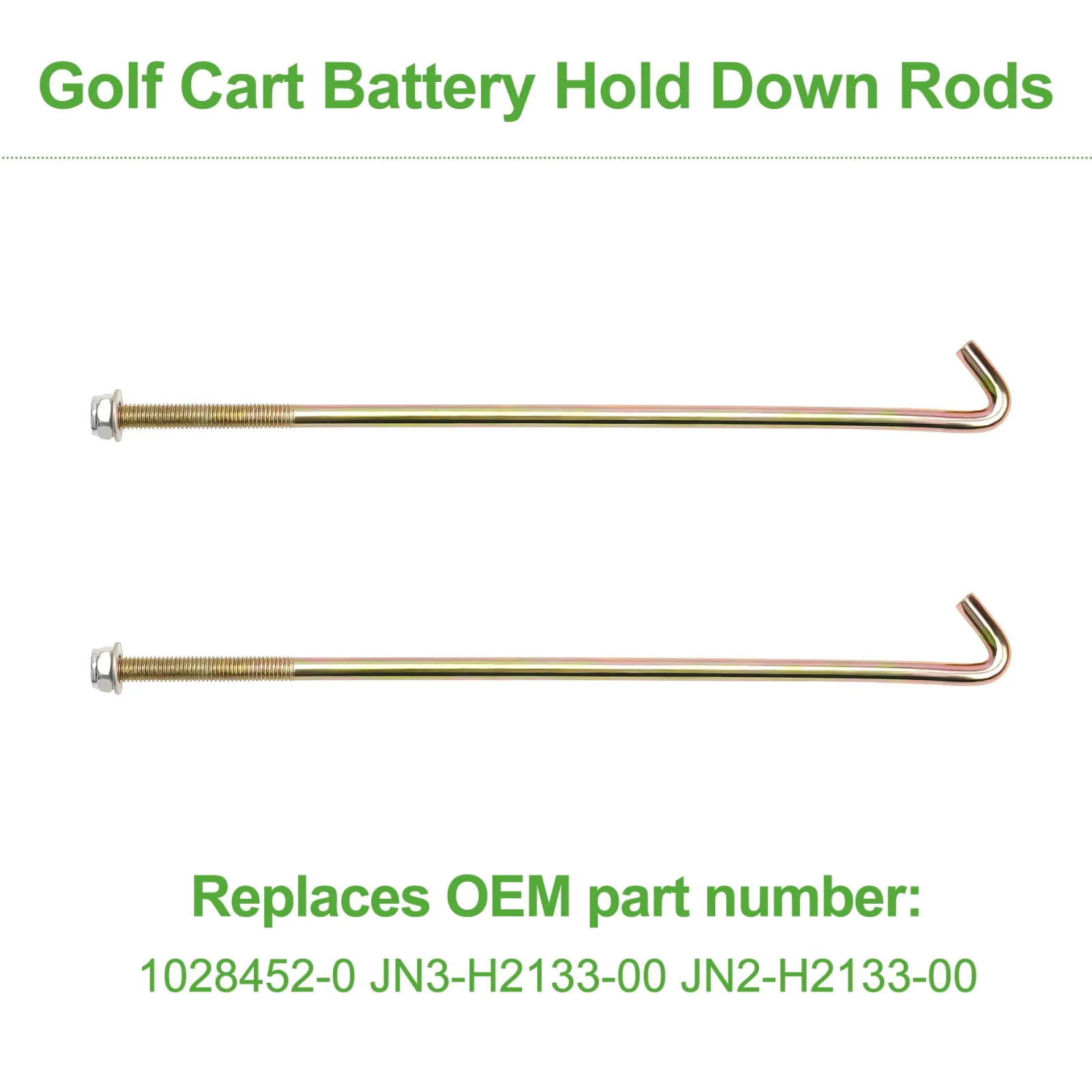 10L0L Golf Cart Battery J-Bolt Hold-Down Rods image 4