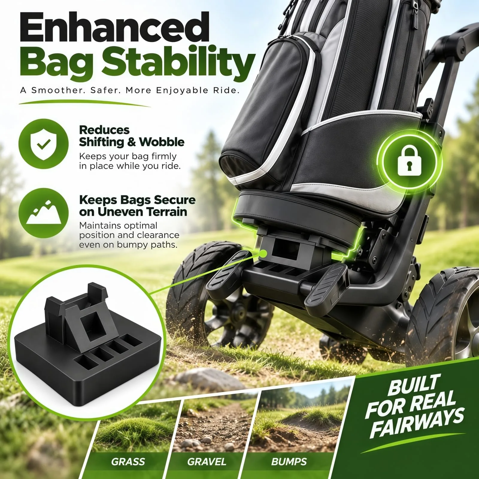 Generic 1-Inch Golf Bag Riser for MGI Zip Navigator AT image 2