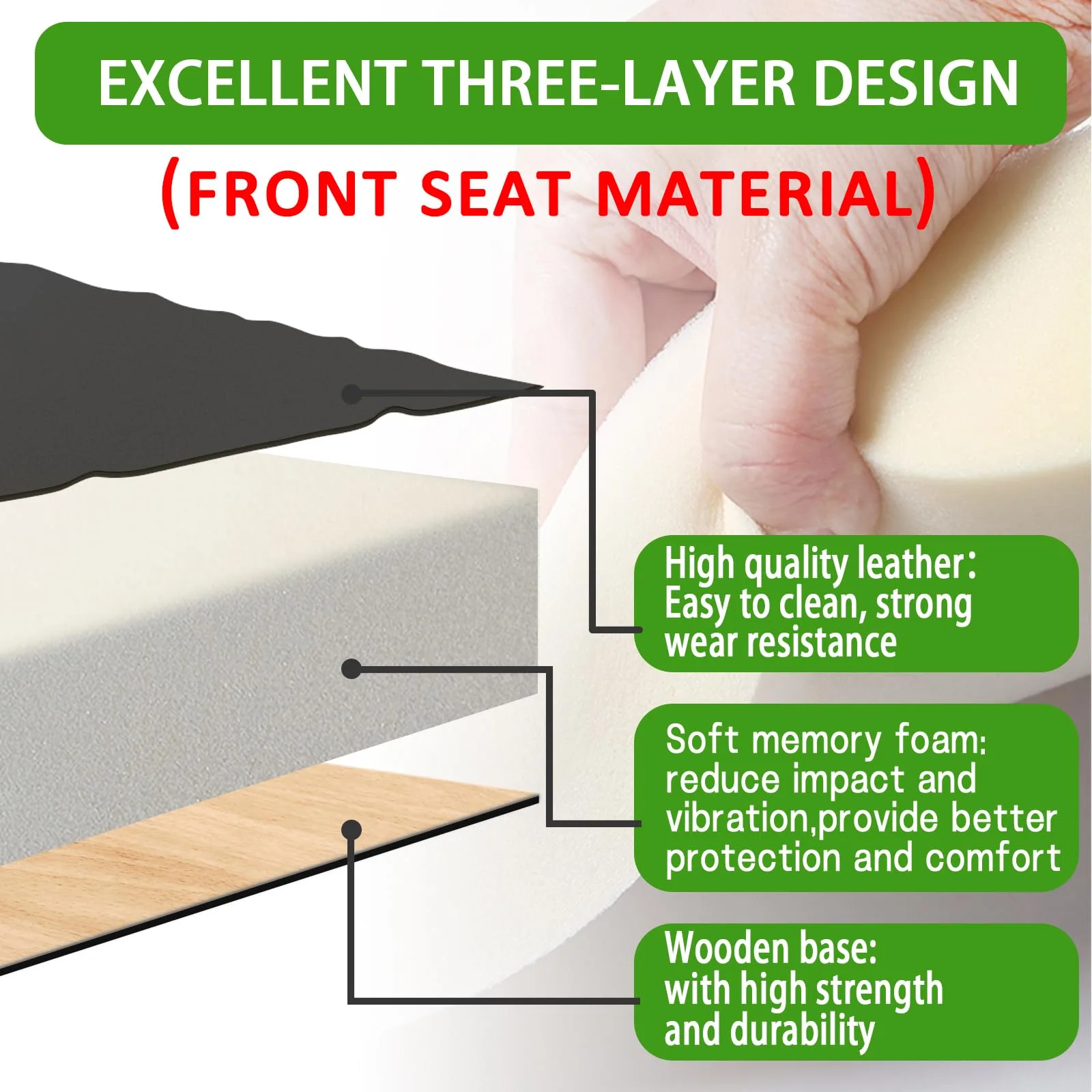 HEOHOU Golf Cart Front and Rear Seat Cushion Bundle image 3