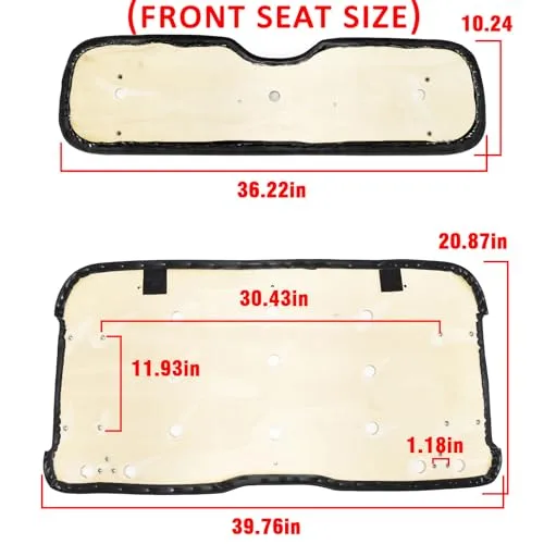 HEOHOU Golf Cart Front and Rear Seat Cushion Bundle image 4