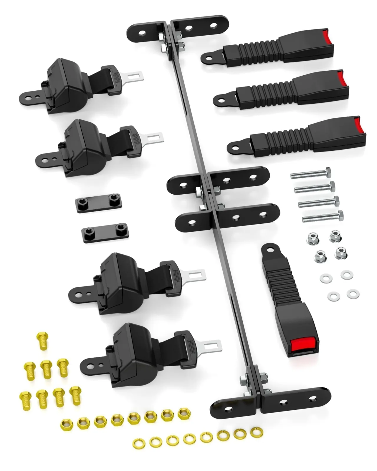 HOWBOW 4-Belt Golf Cart Seat Belt Kit with Bracket
