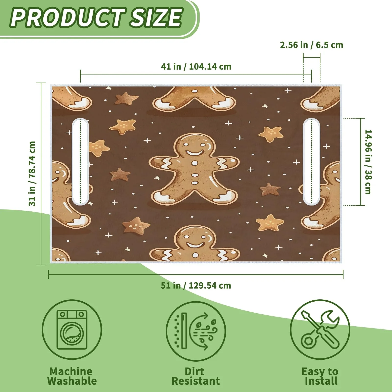 Tiveruda Christmas Gingerbread Golf Cart Seat Cover image 2