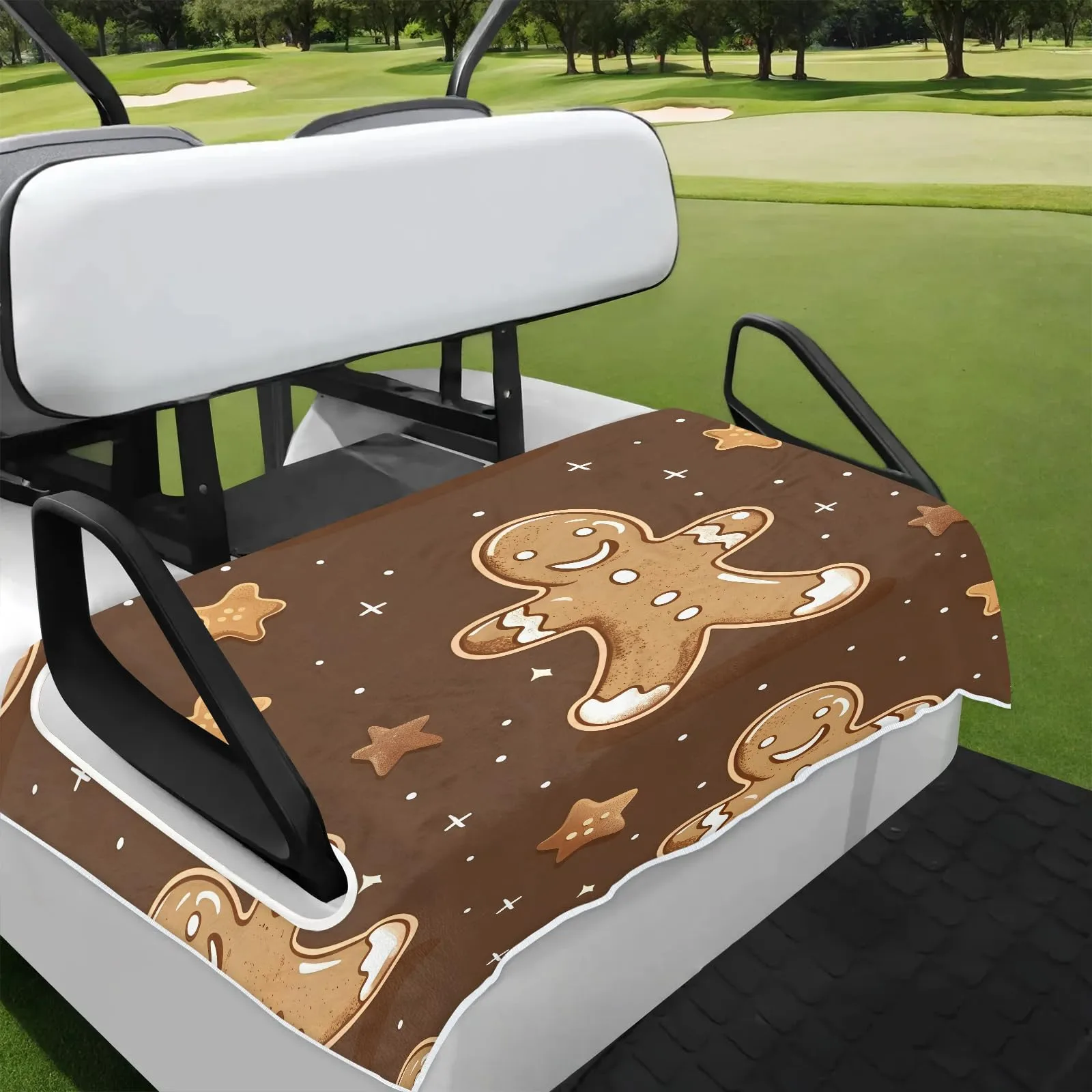 Tiveruda Christmas Gingerbread Golf Cart Seat Cover