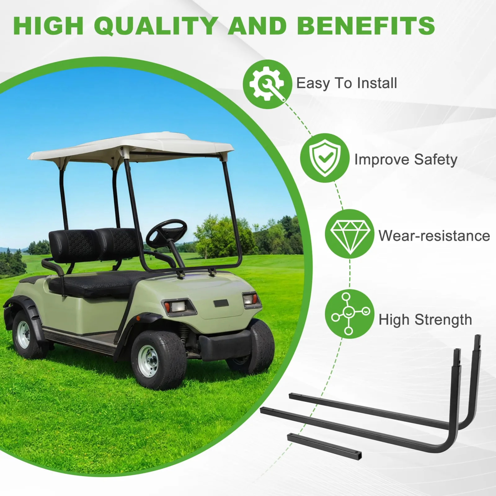 10L0L BOD-T001-N Yamaha Golf Cart Roof Strut Kit image 4