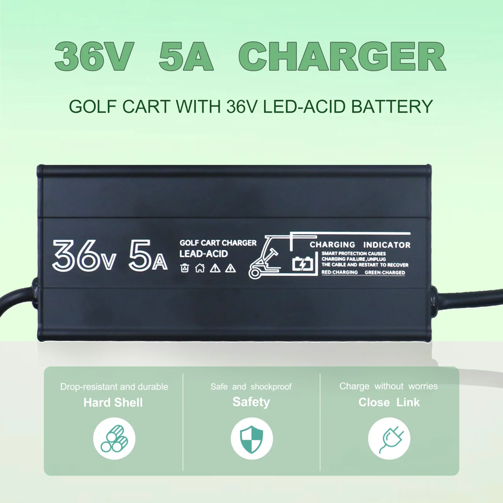36V 5A Charger for E-Z-GO TXT and Medalist Golf Carts image 4