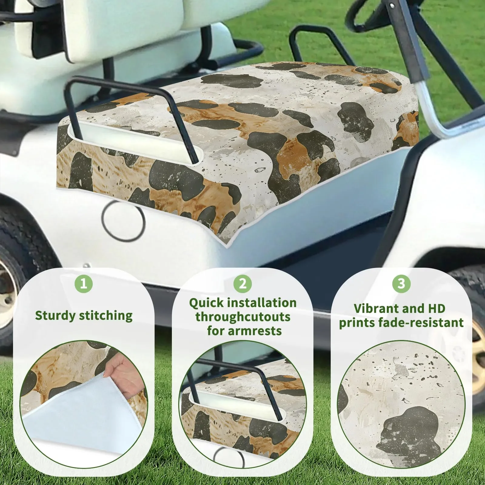 Tiveruda Leopard Print Golf Cart Seat Cover 51 x 31 in image 3