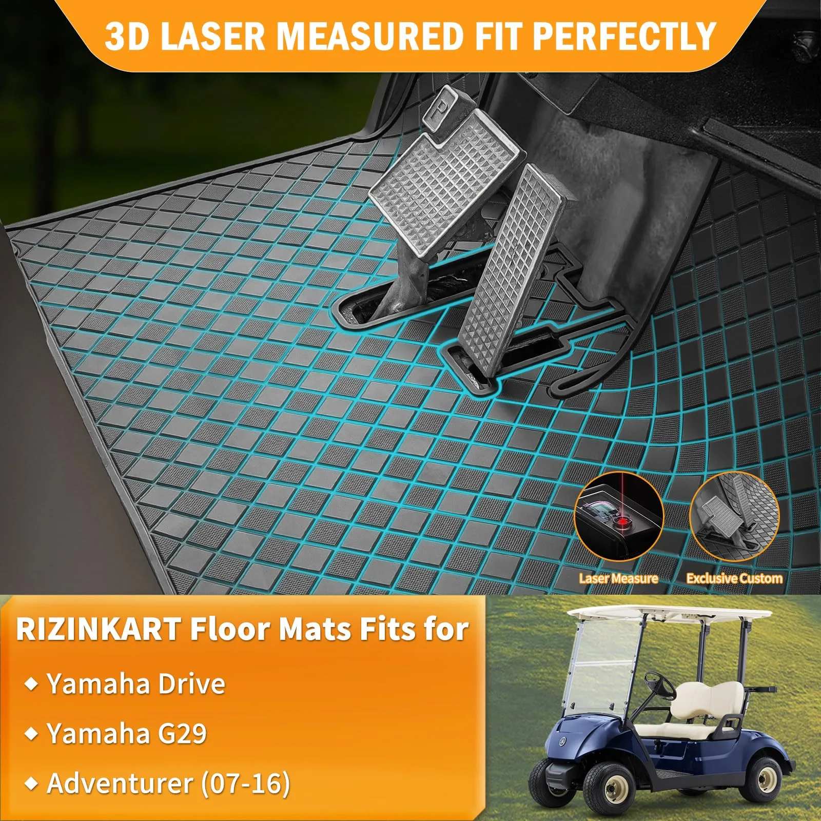 RIZINKART Floor Mat for Yamaha G29/Drive Gen1 2007-2016 image 2