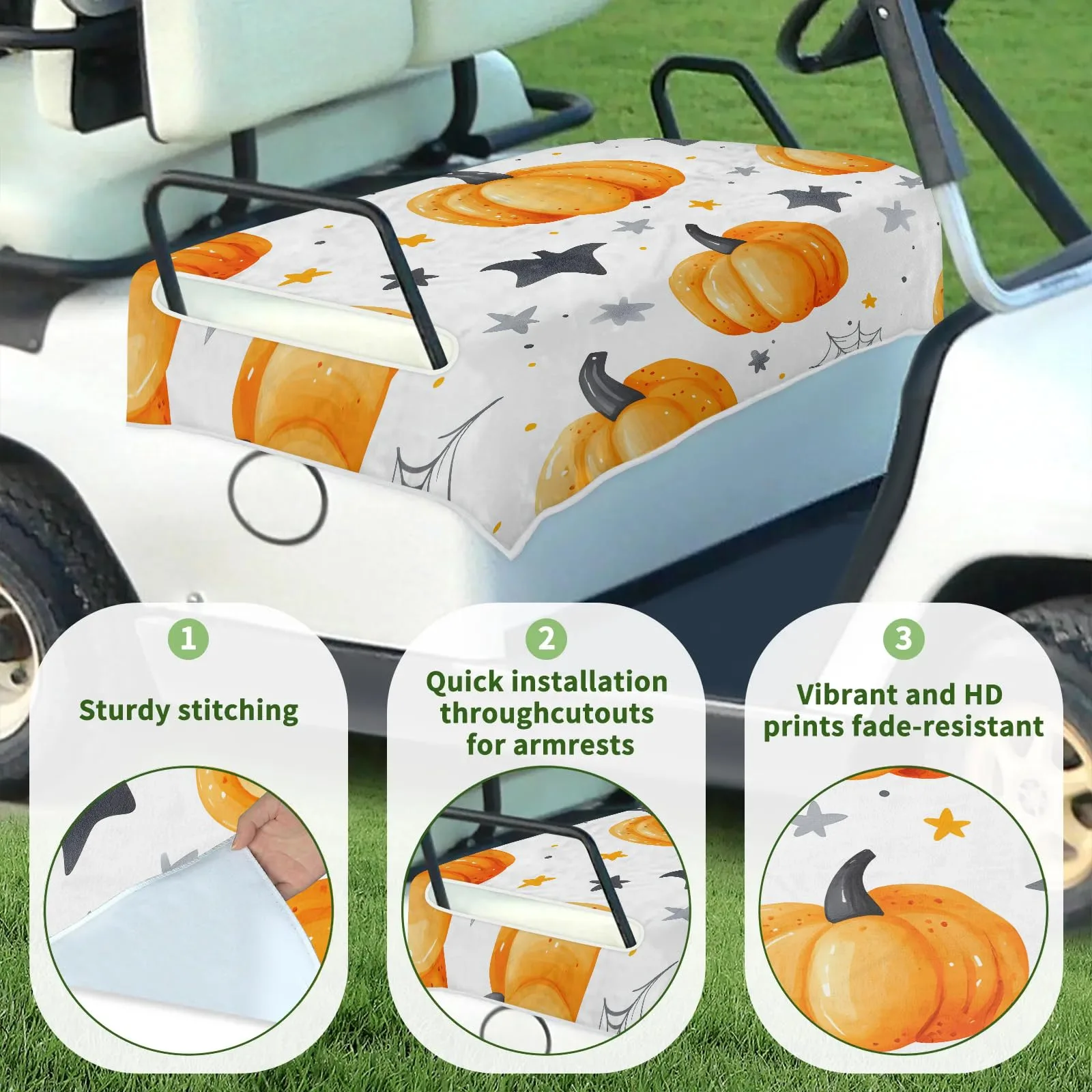 Tiveruda Golf Cart Seat Cover for Double Seats image 3