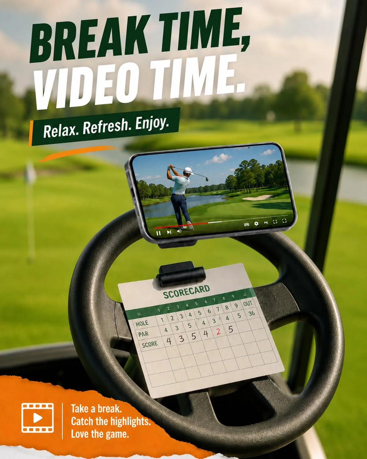 A2C 3-in-1 Magnetic Golf Cart Phone Holder image 3
