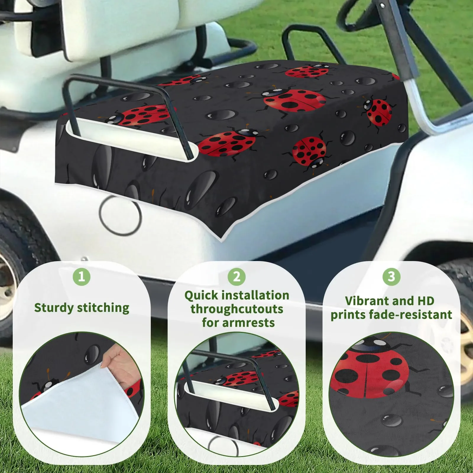 Tiveruda Golf Cart Seat Cover for Double Seats, 51 x 31 in image 3