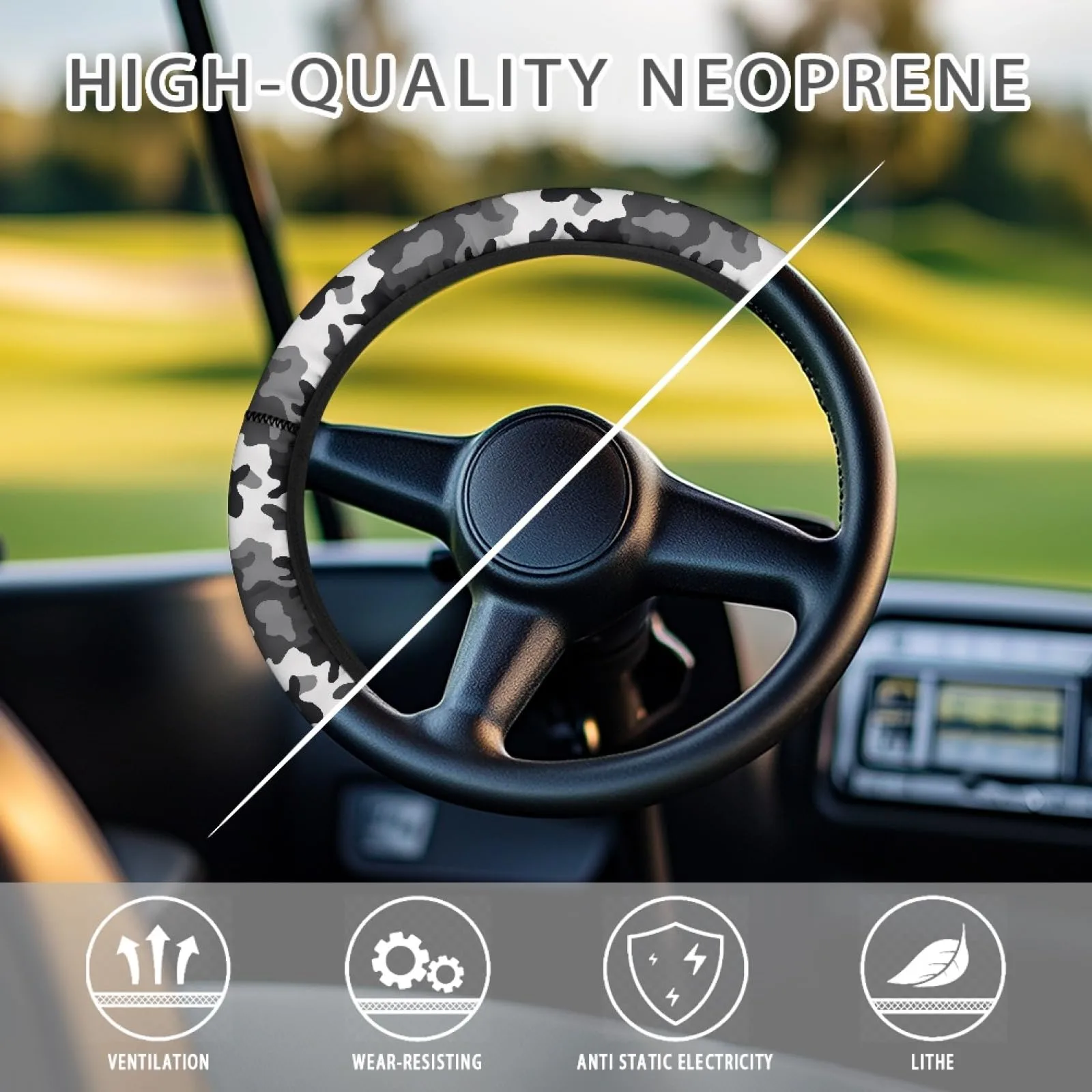 INSTANTARTS Camouflage Golf Cart Steering Wheel Cover image 4