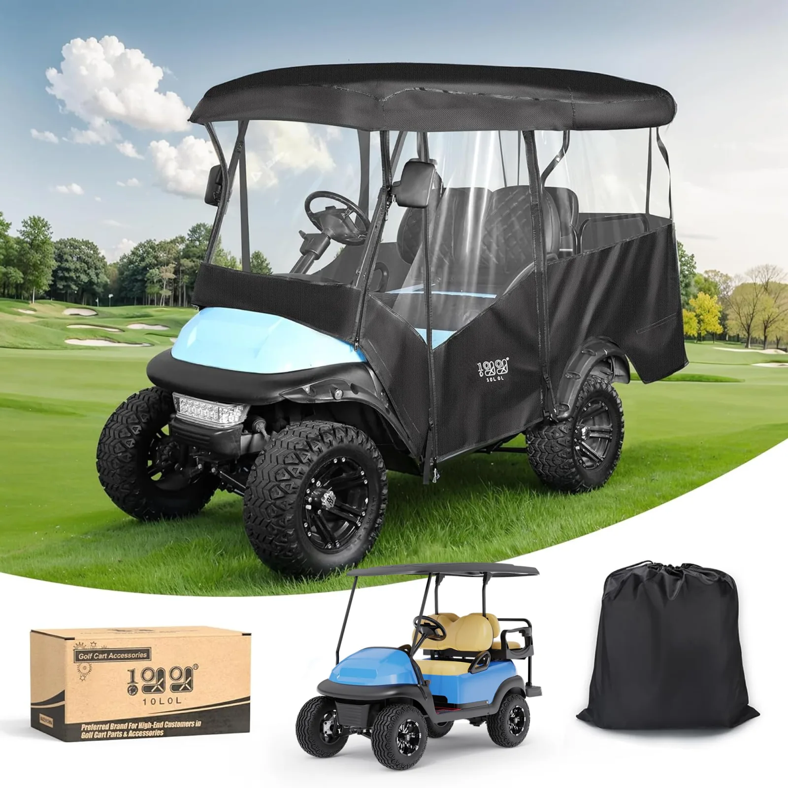 10L0L Golf Cart Enclosure for 4-Passenger Carts