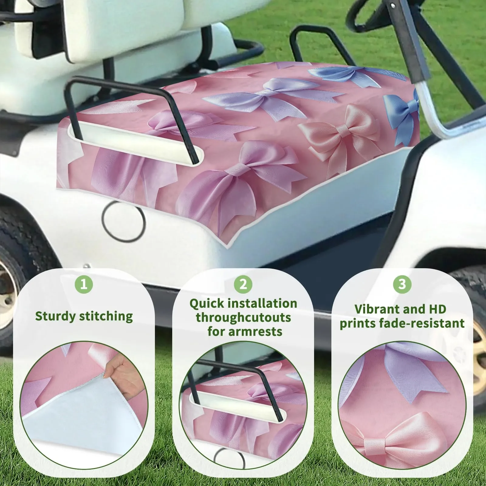 Tiveruda Golf Cart Seat Cover for Double Seats image 3