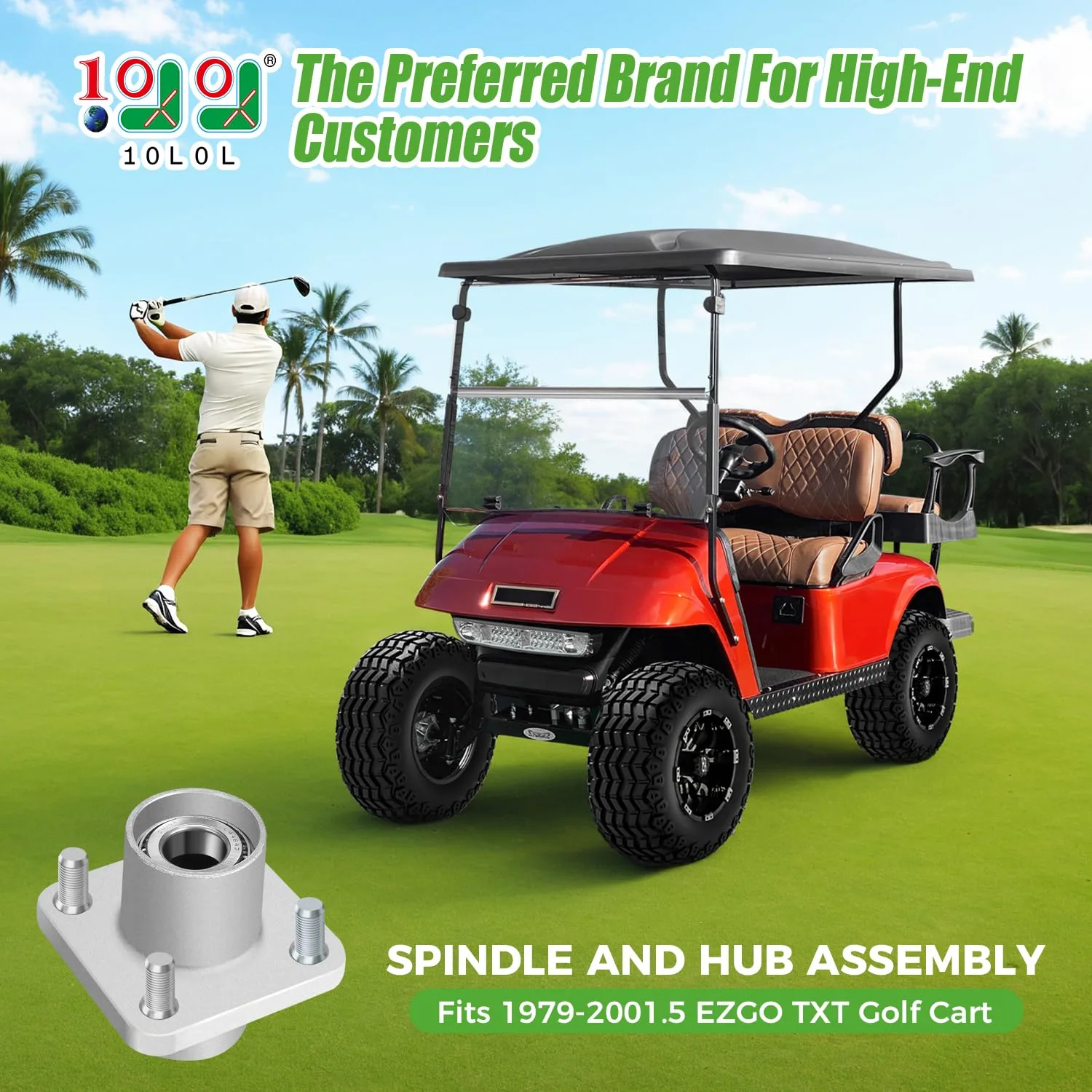 10L0L EZGO TXT Front Wheel Hub Assembly Set image 2