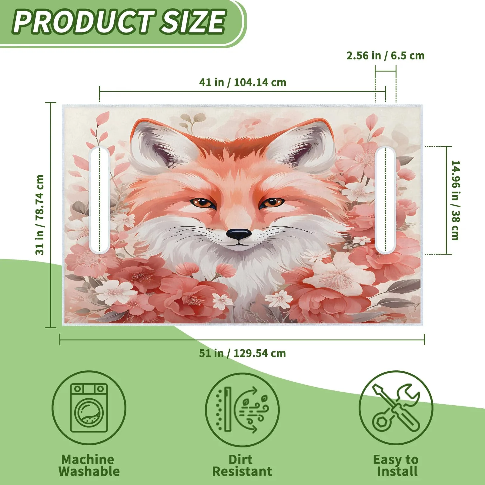 Tiveruda Fall Fox Golf Cart Seat Cover for Double Seats image 2