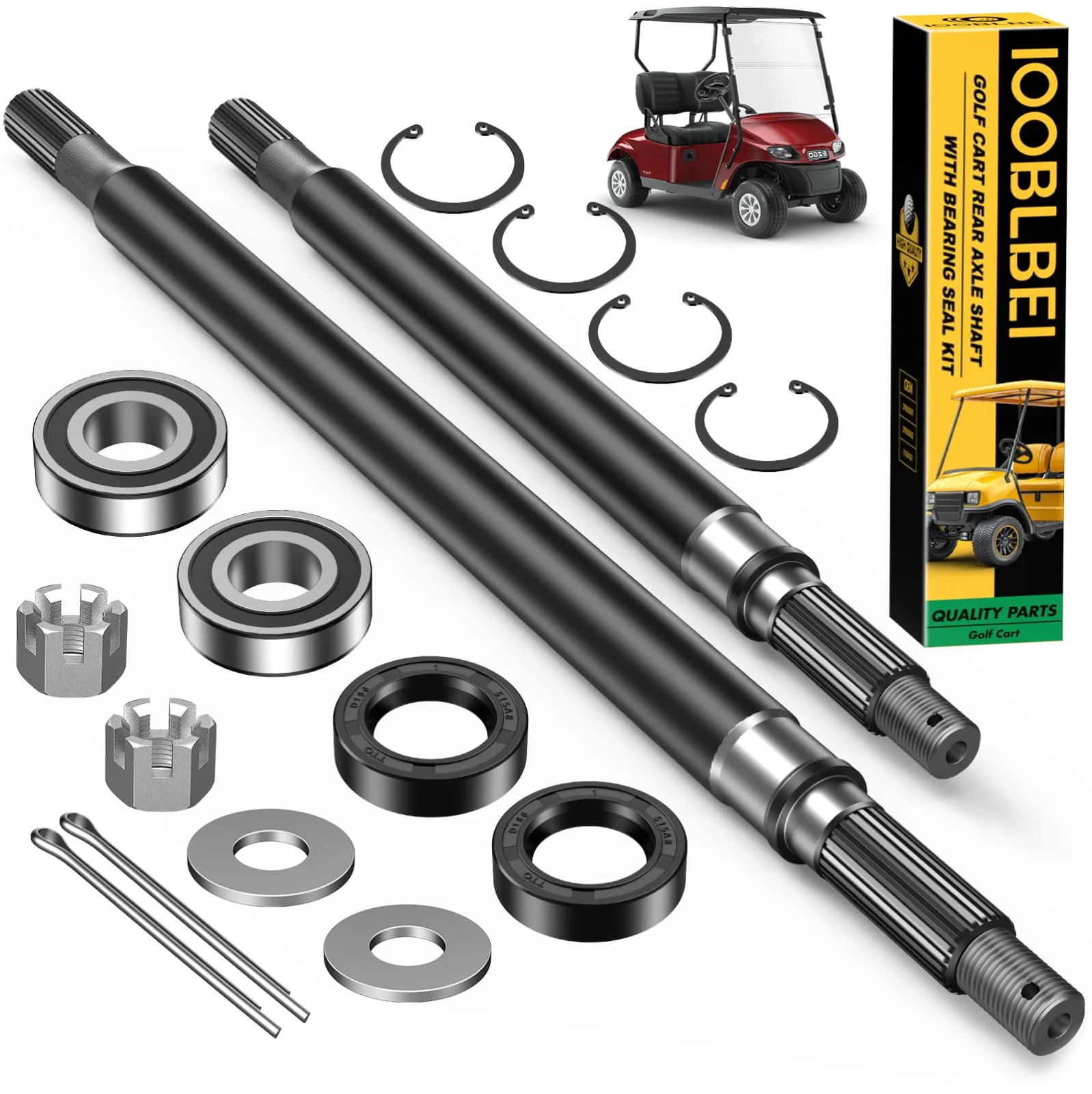 IOOBLBEI Rear Axle Shaft & Bearing Seal Kit for E‑Z‑GO TXT/Medalist 1994–2013