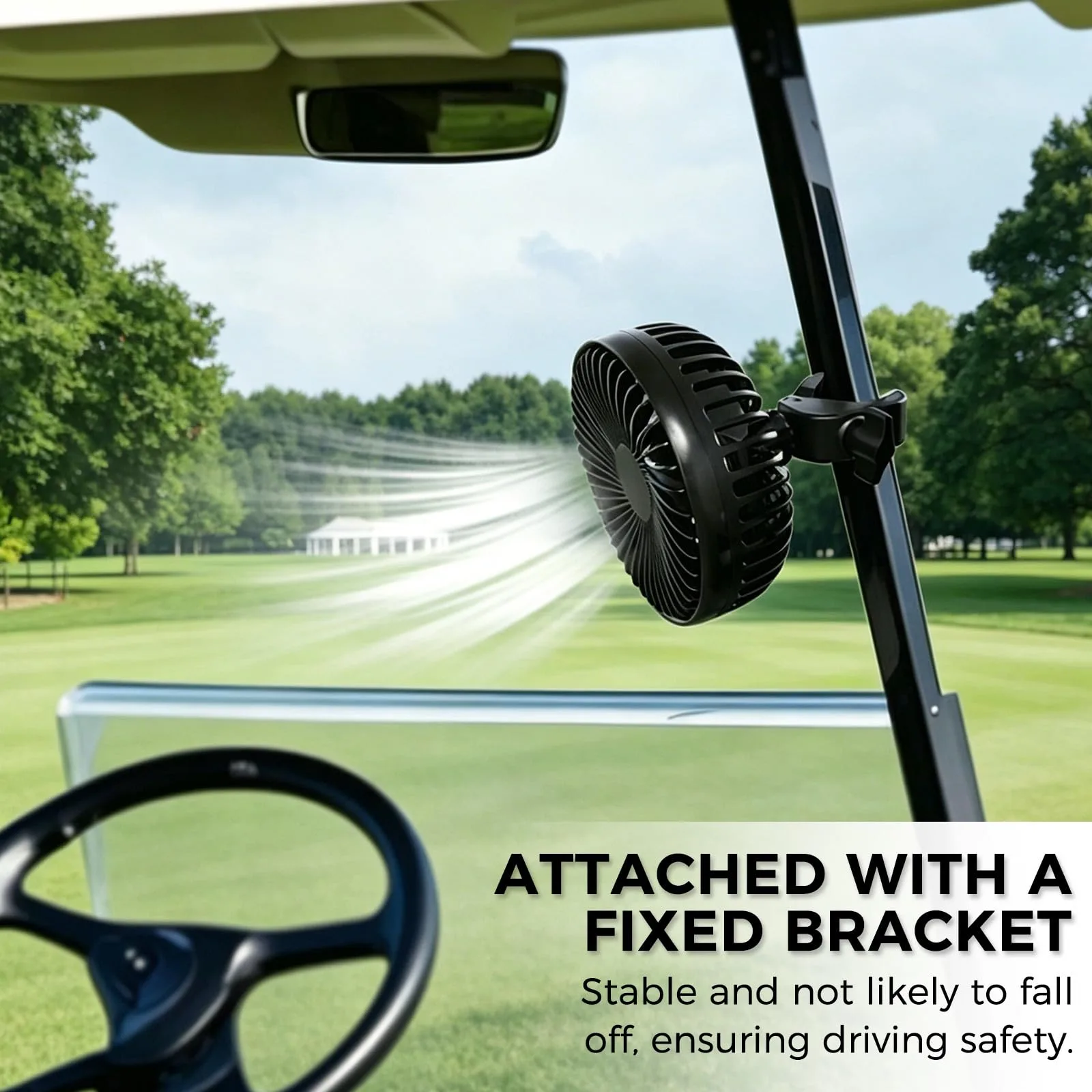 Blueshyhall USB Clip-On 3-Speed 360° Golf Cart Fan image 3