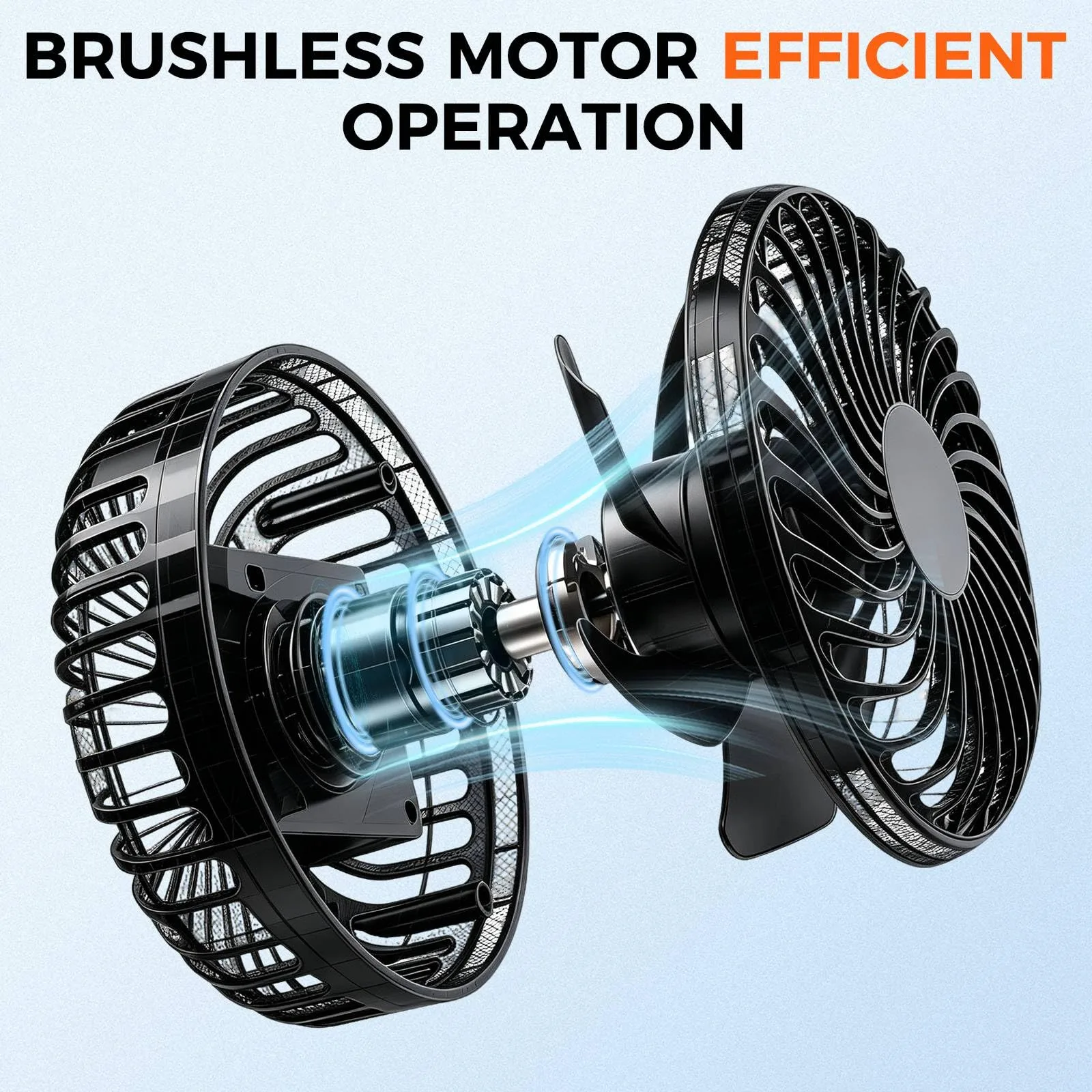 Blueshyhall USB Clip-On 3-Speed 360° Golf Cart Fan image 4
