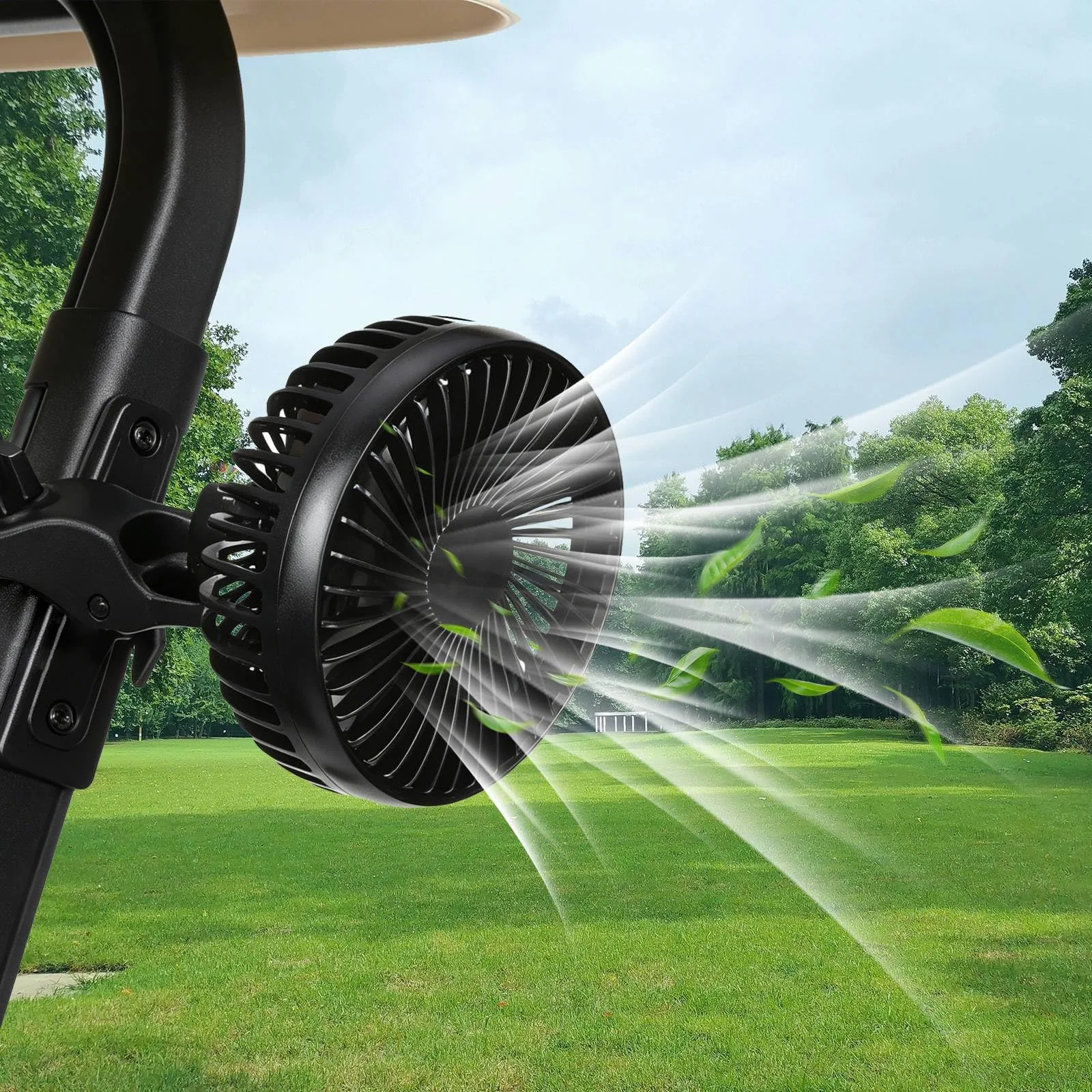 Blueshyhall USB Clip-On 3-Speed 360° Golf Cart Fan