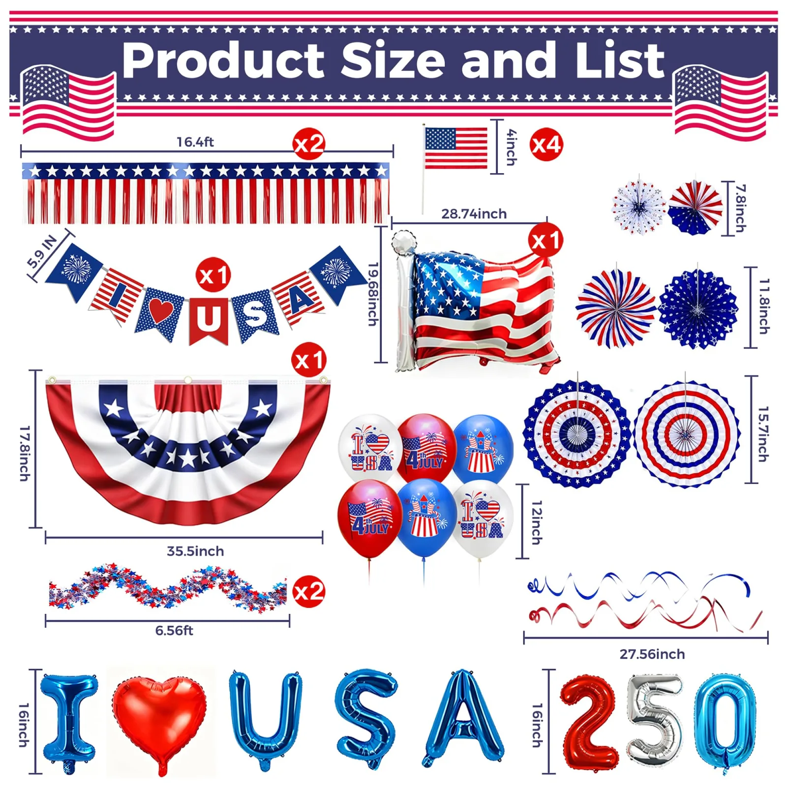 4th of July Golf Cart Decorations Kit 74GDK image 2