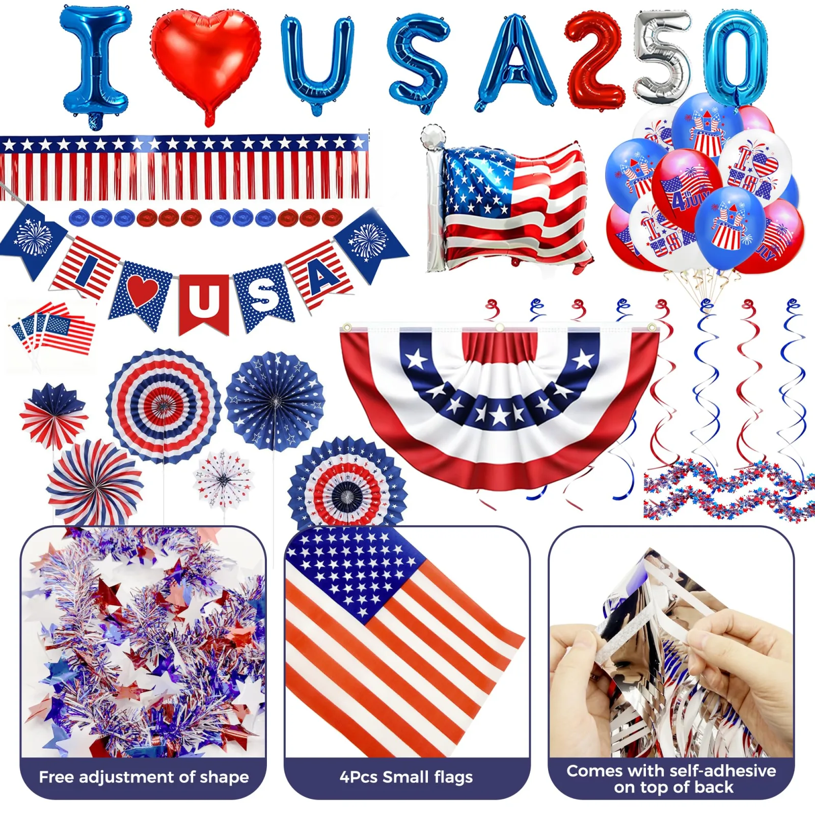 4th of July Golf Cart Decorations Kit 74GDK image 4