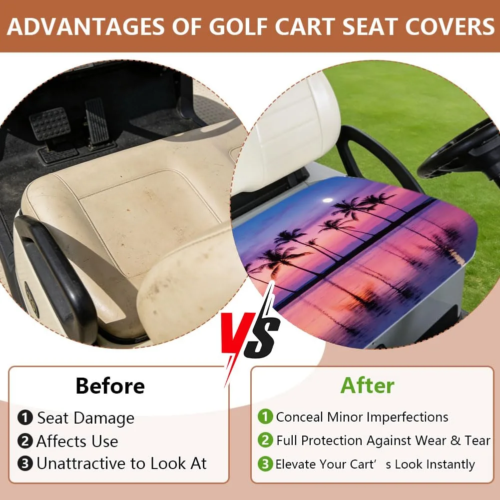 TNKBREEZE 2-Seat Golf Cart Seat Cover Tree Pattern image 3