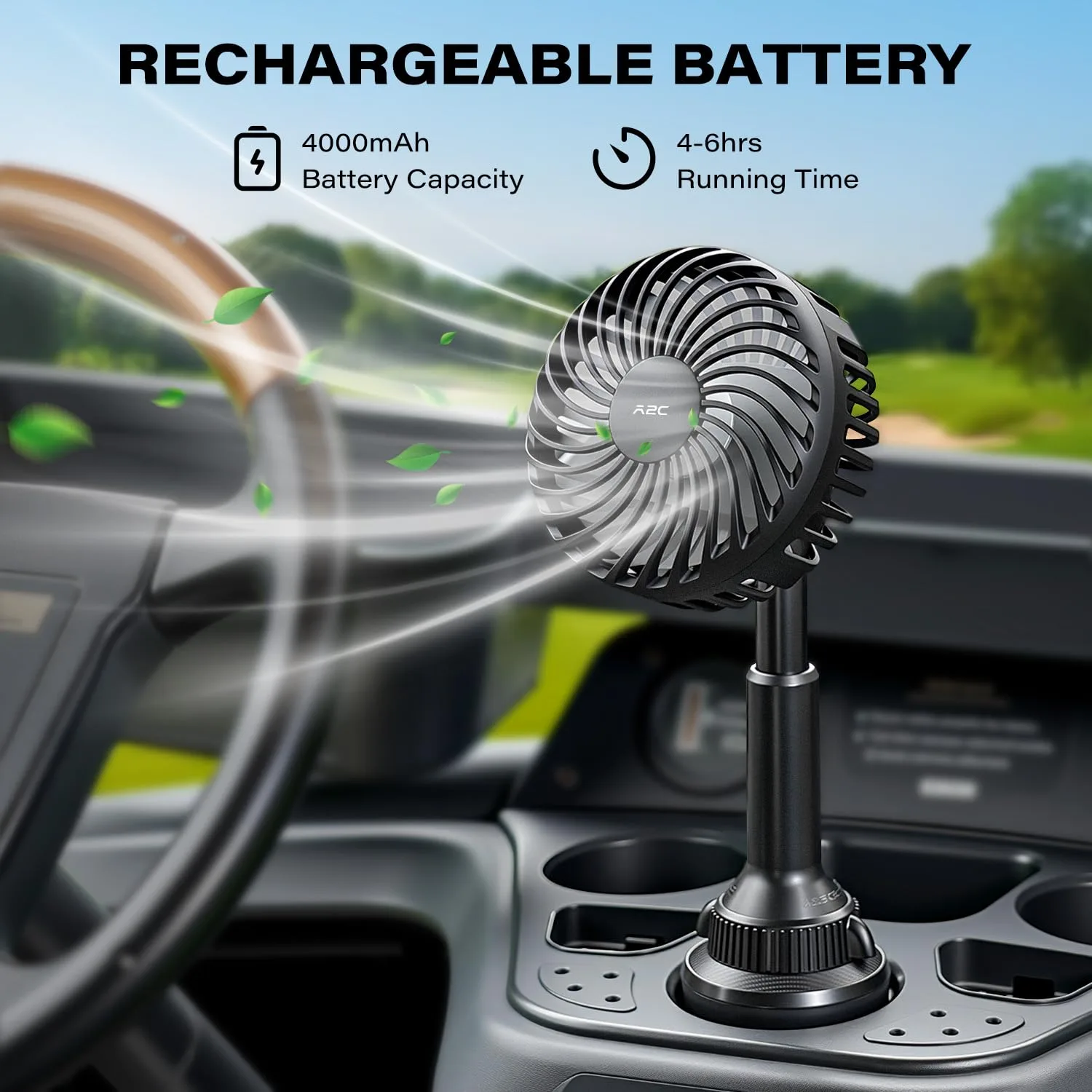 A2C F1-C04 Rechargeable Golf Cart Fan image 2