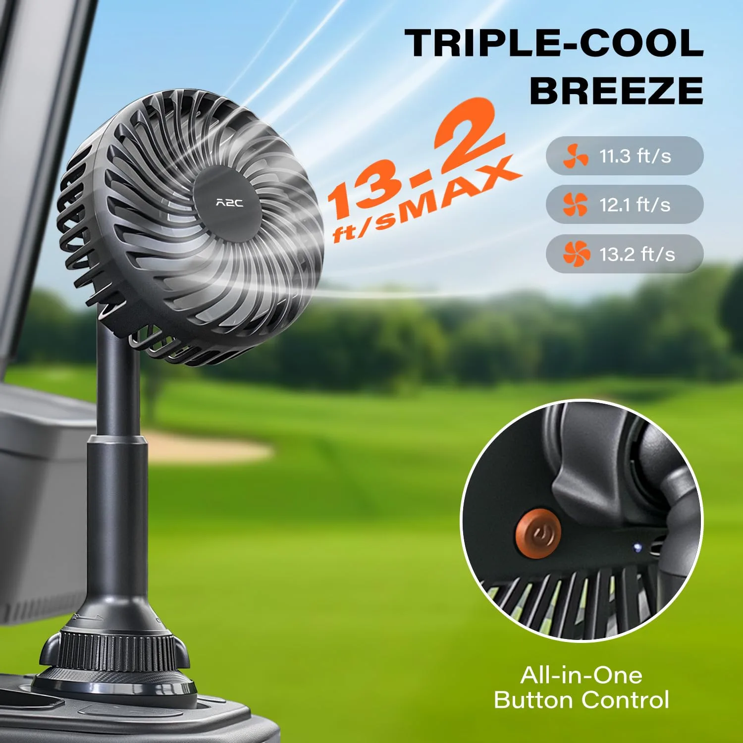 A2C F1-C04 Rechargeable Golf Cart Fan image 3
