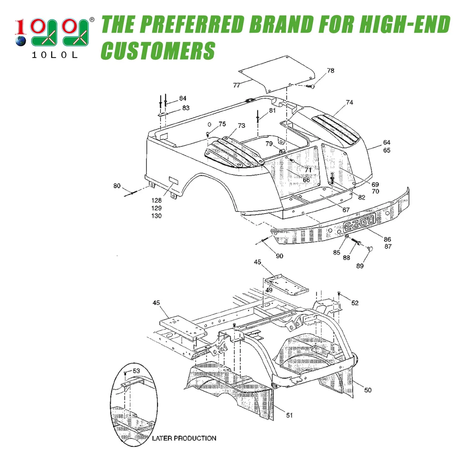 10L0L Body Rivet Kit for E-Z-GO TXT 1994+ image 2