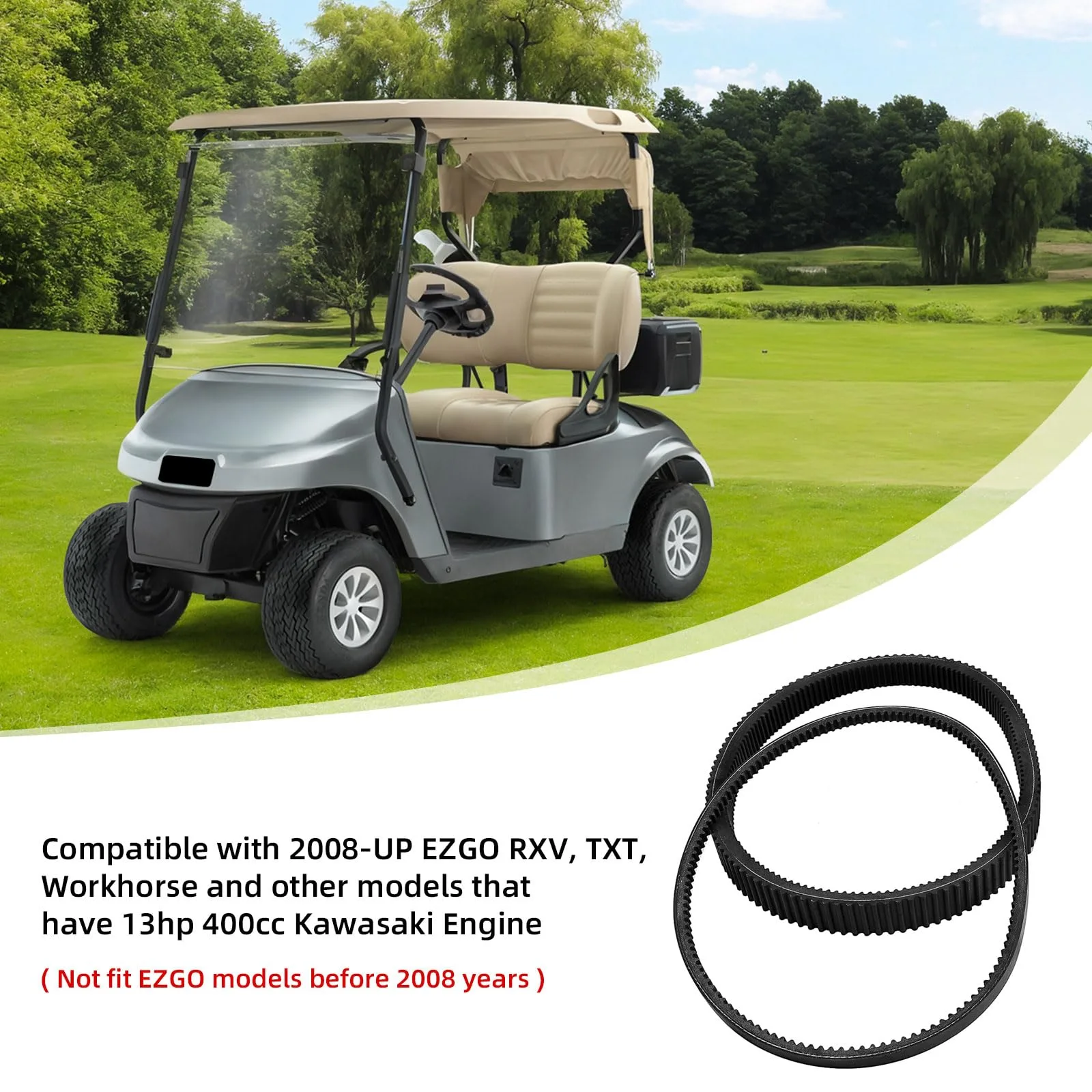 AIPSET Drive & Starter Belt Kit for E-Z-GO RXV/TXT image 2