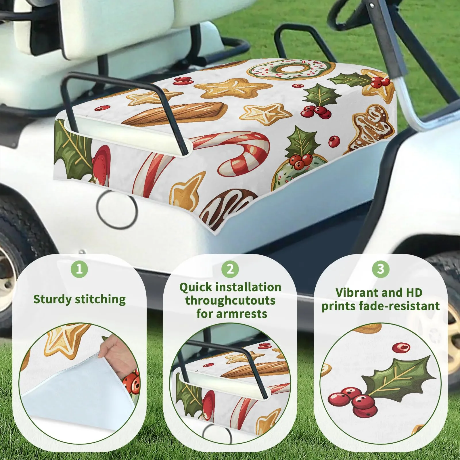 Tiveruda Golf Cart Seat Cover for Double Seats, 51 x 31 in image 3