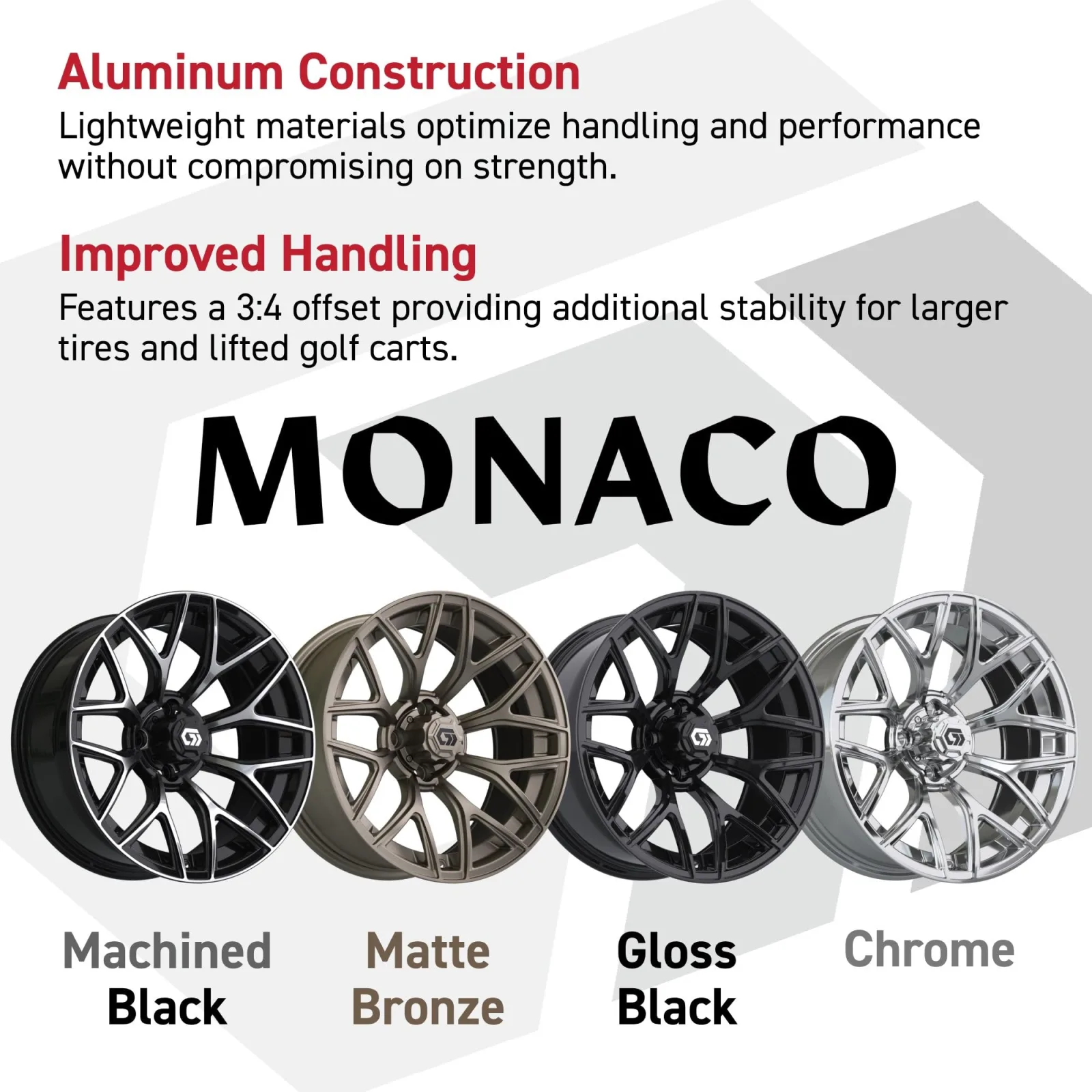 GTW Monaco 16x7 Aluminum Golf Cart Wheel, Matte Bronze (19-427) image 3