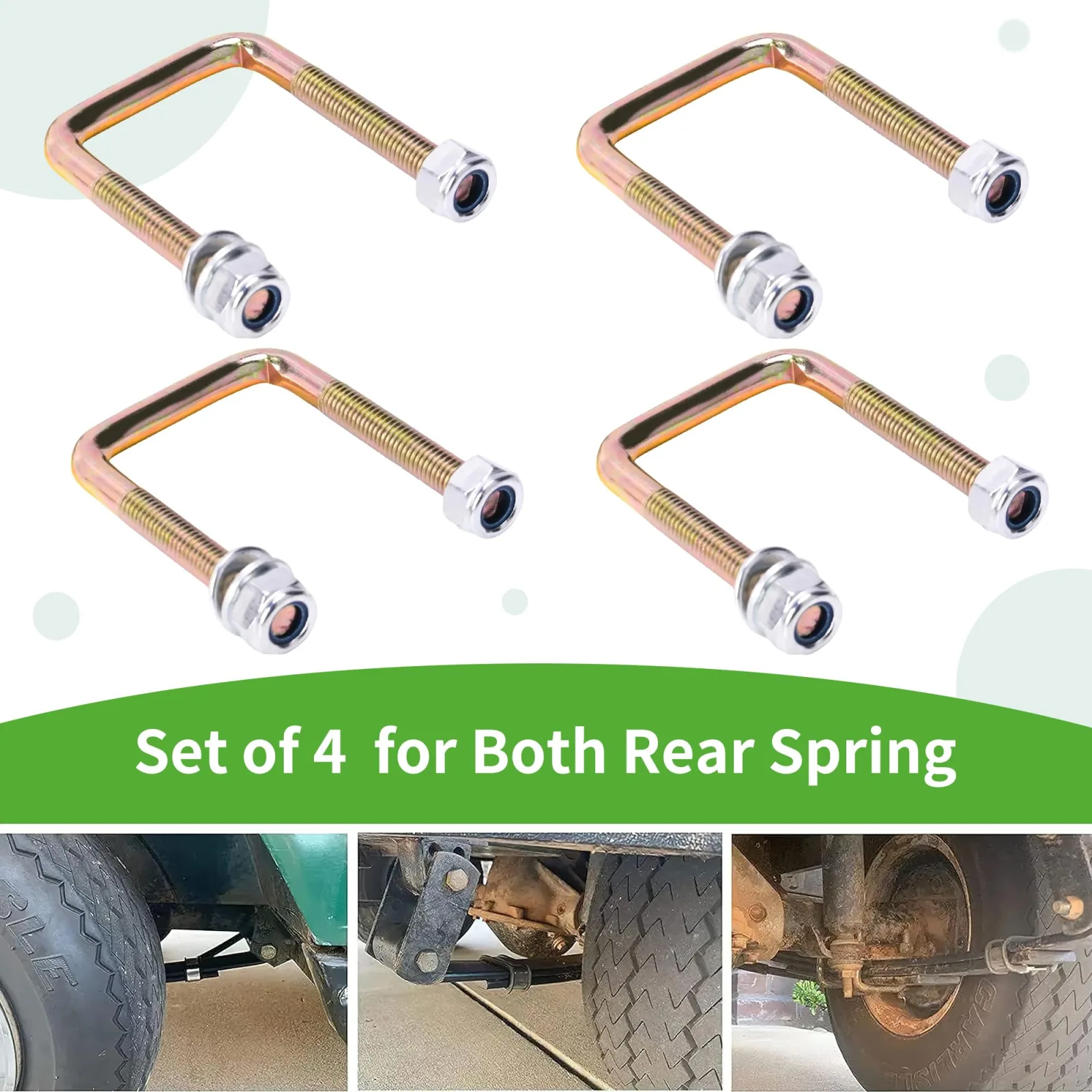 10L0L Rear Leaf Spring U-Bolt Kit for E-Z-GO TXT image 3
